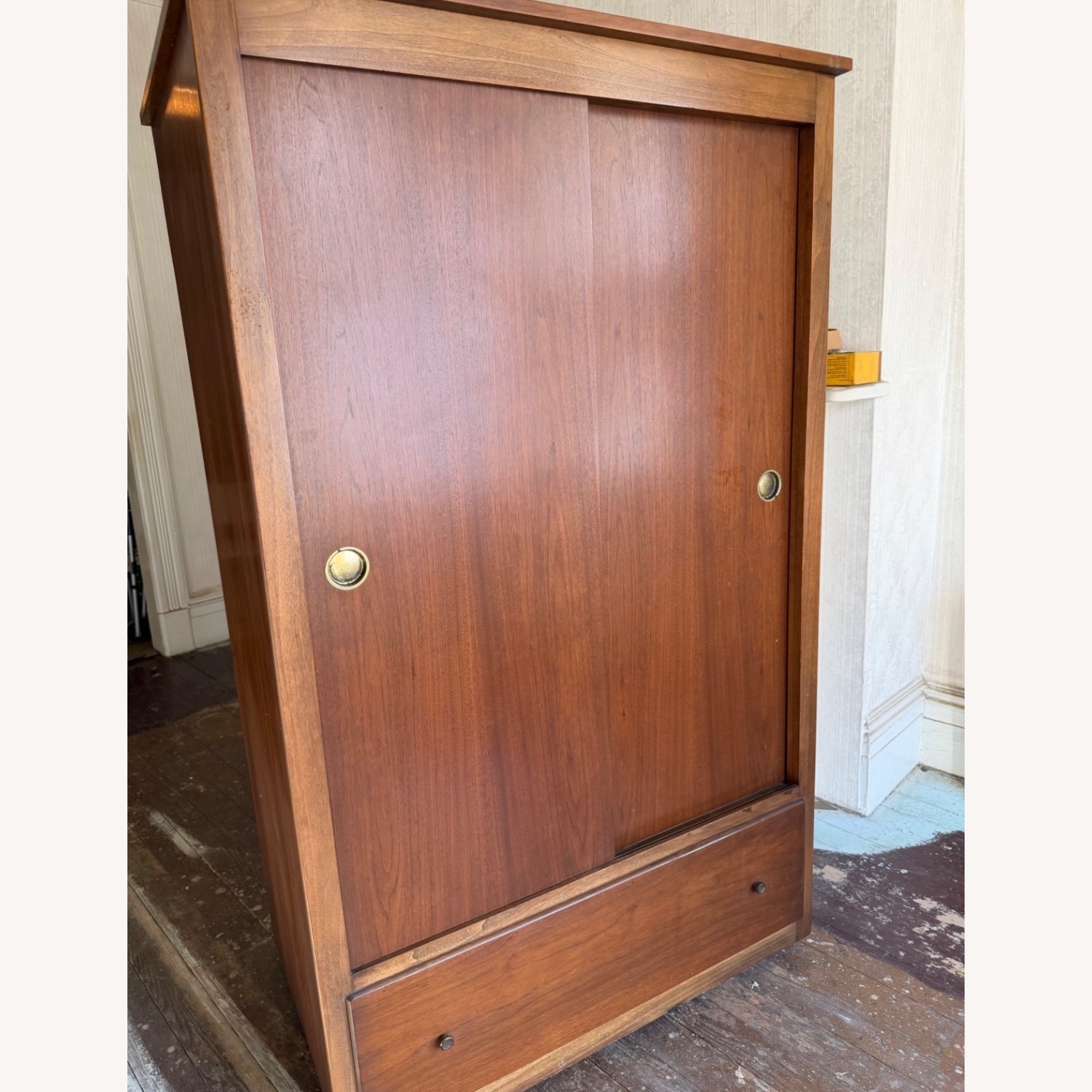 Dark Brown Wood Armoire - image-2