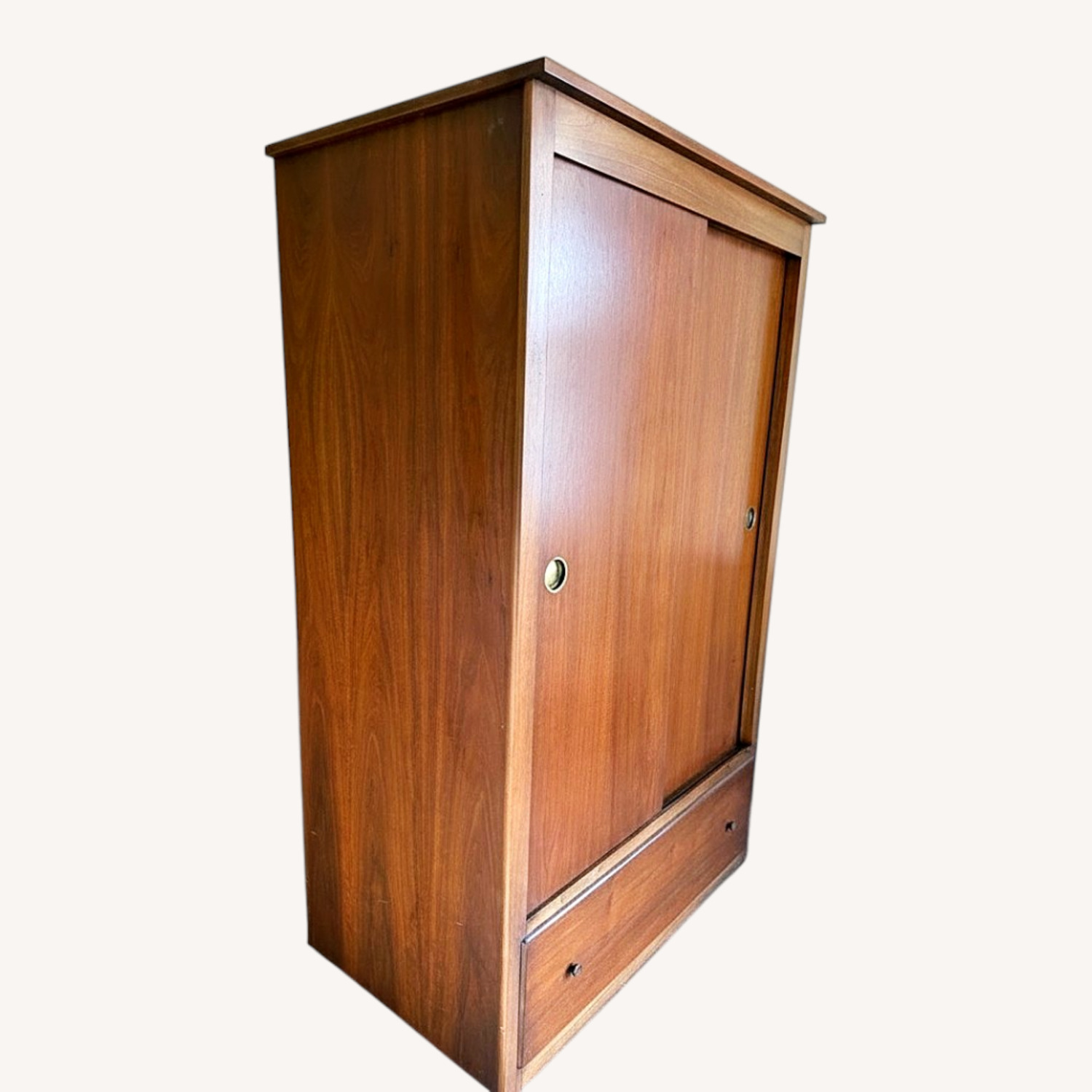 Dark Brown Wood Armoire - image-0
