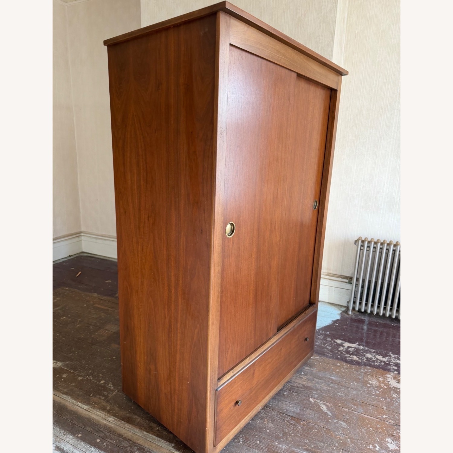 Dark Brown Wood Armoire - image-1