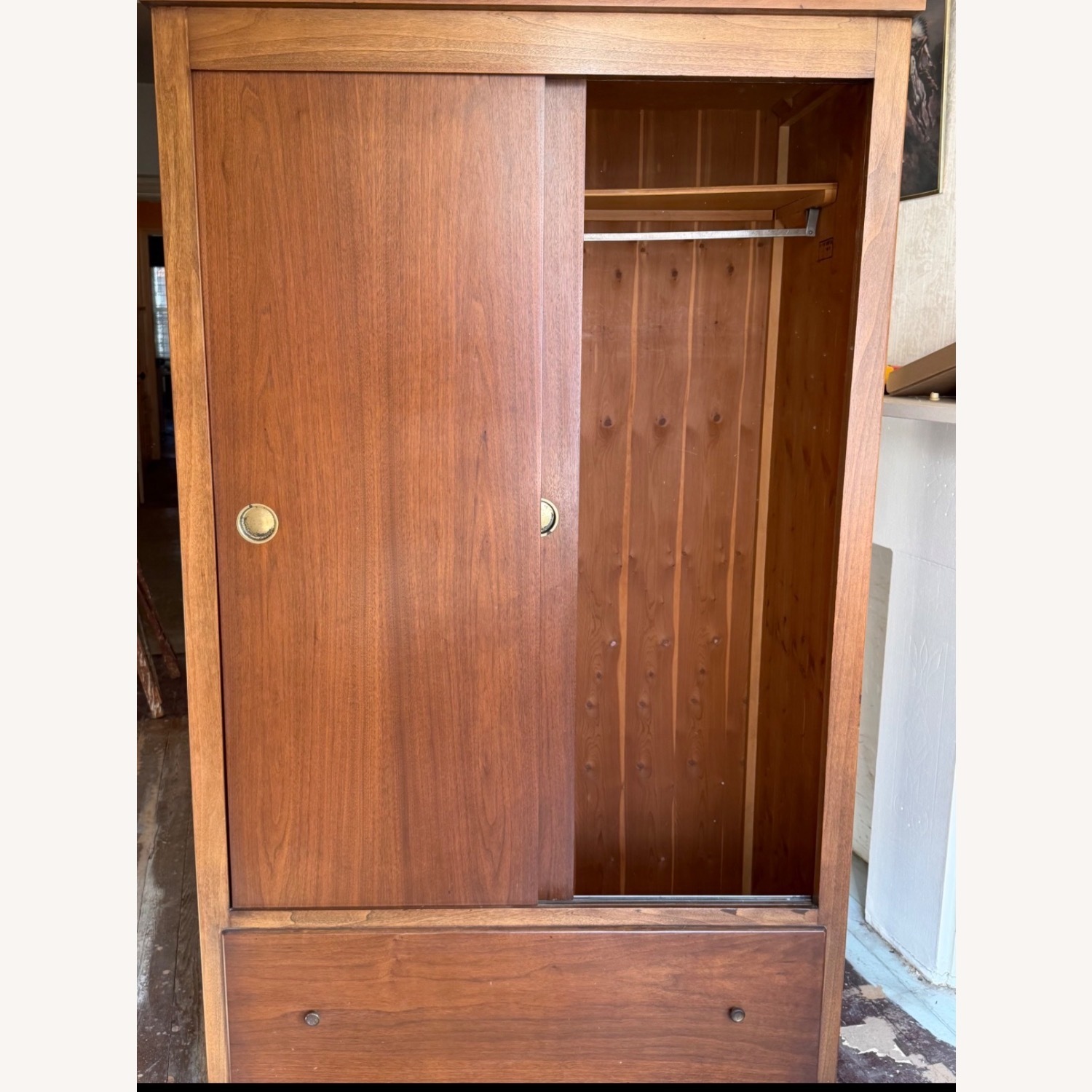 Dark Brown Wood Armoire - image-3