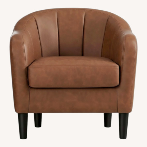 Used Wayfair Alina Vegan 26.4" Leather Barrel Chair (Set of 2) for sale on AptDeco