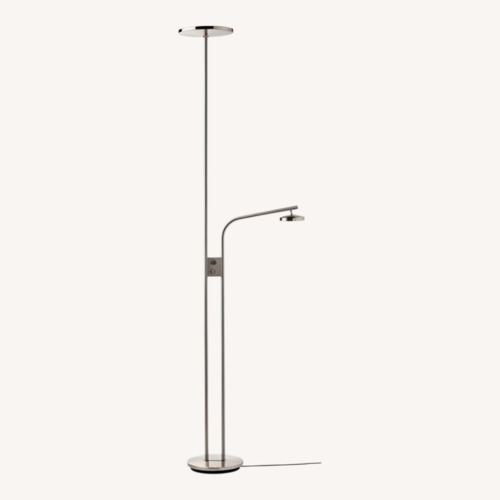 Used IKEA ISJAKT Silver Metal Floor Lamp for sale on AptDeco