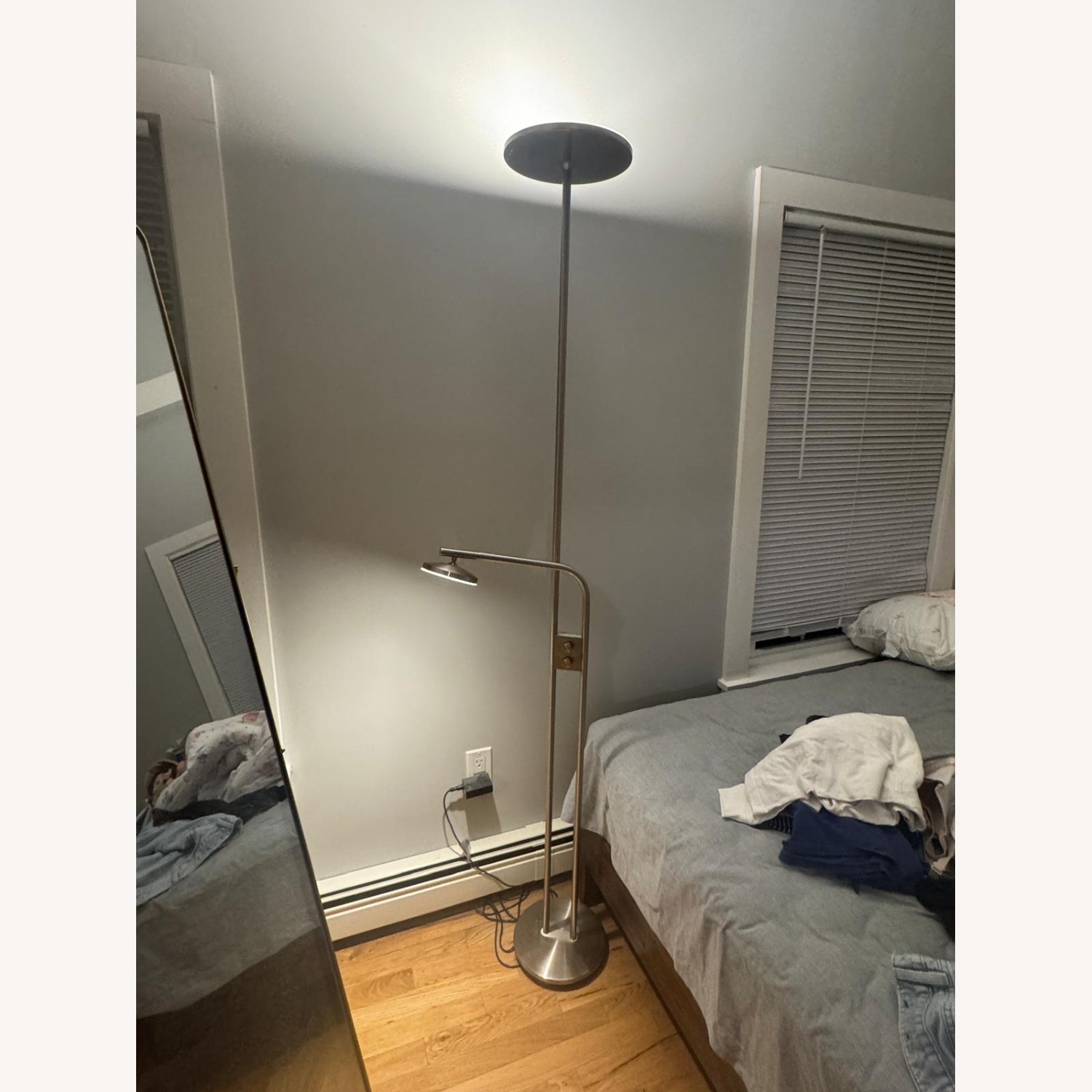 IKEA ISJAKT Silver Metal Floor Lamp - image-2