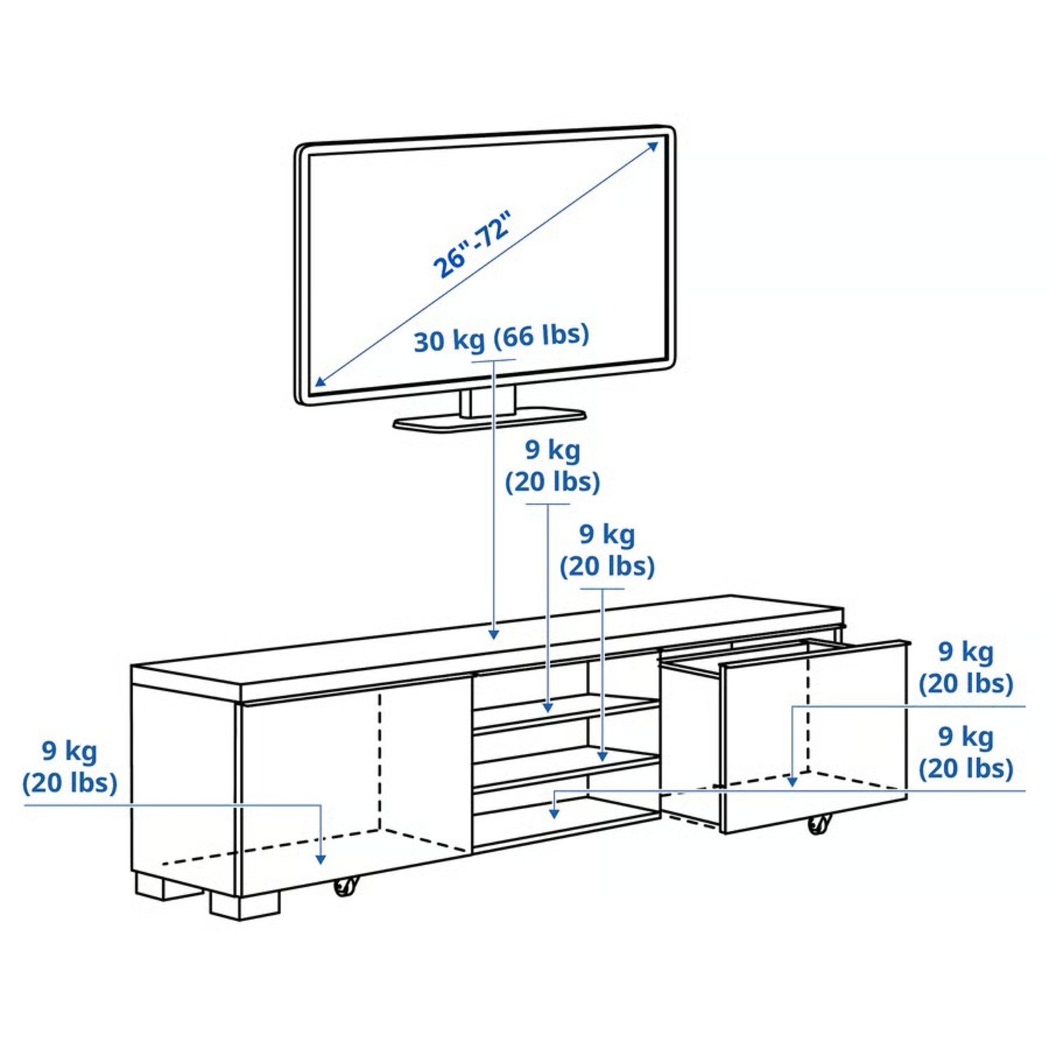 IKEA White High-Gloss TV Bench - image-7