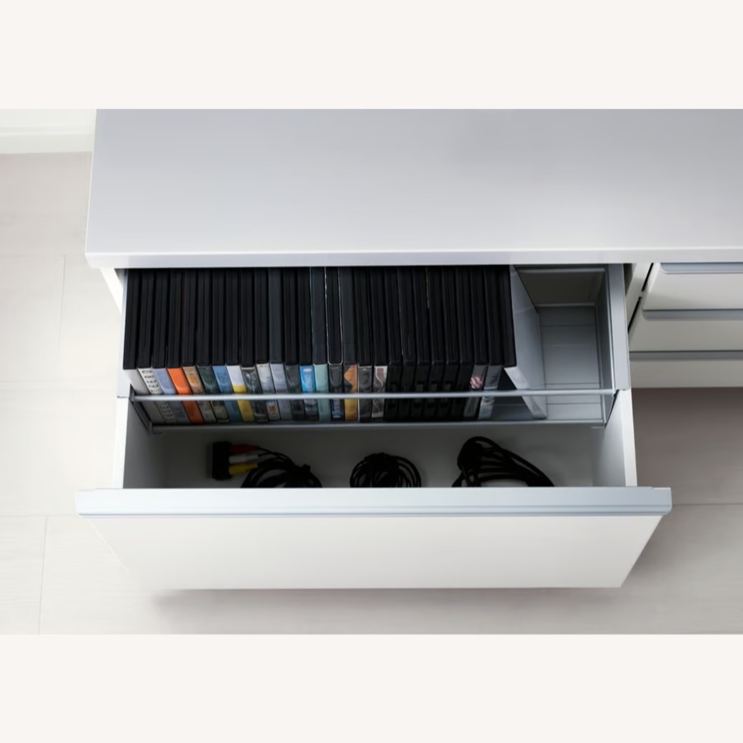 IKEA White High-Gloss TV Bench - image-3