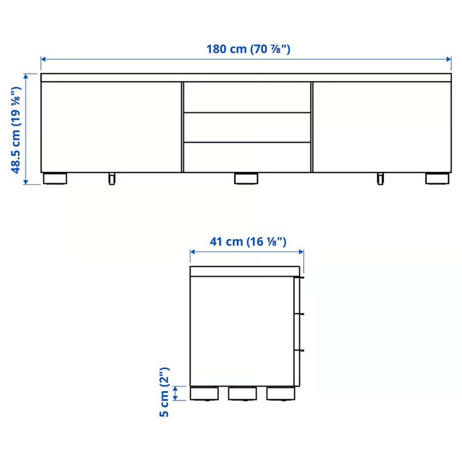 IKEA White High-Gloss TV Bench - image-6