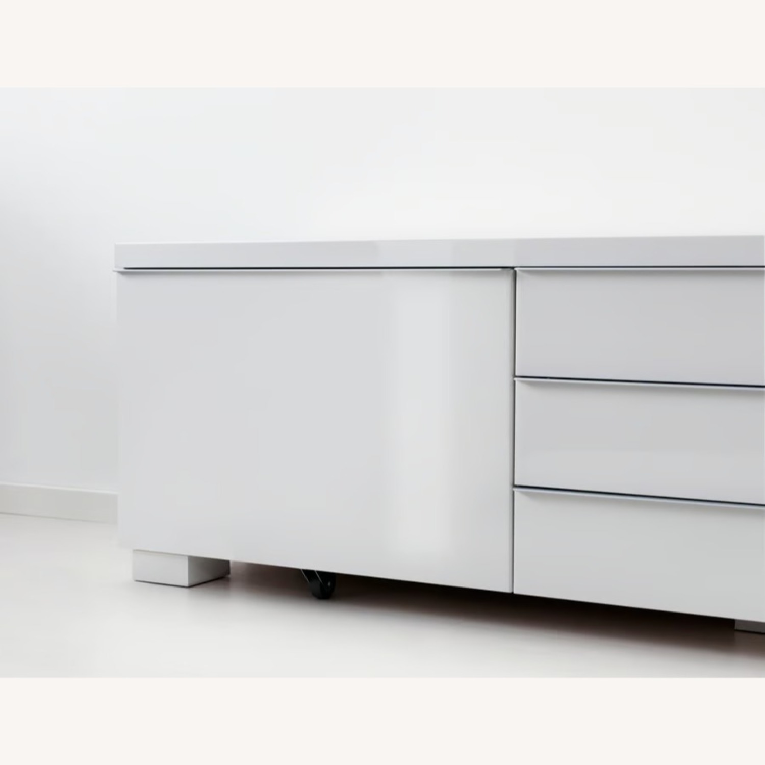 IKEA White High-Gloss TV Bench - image-5