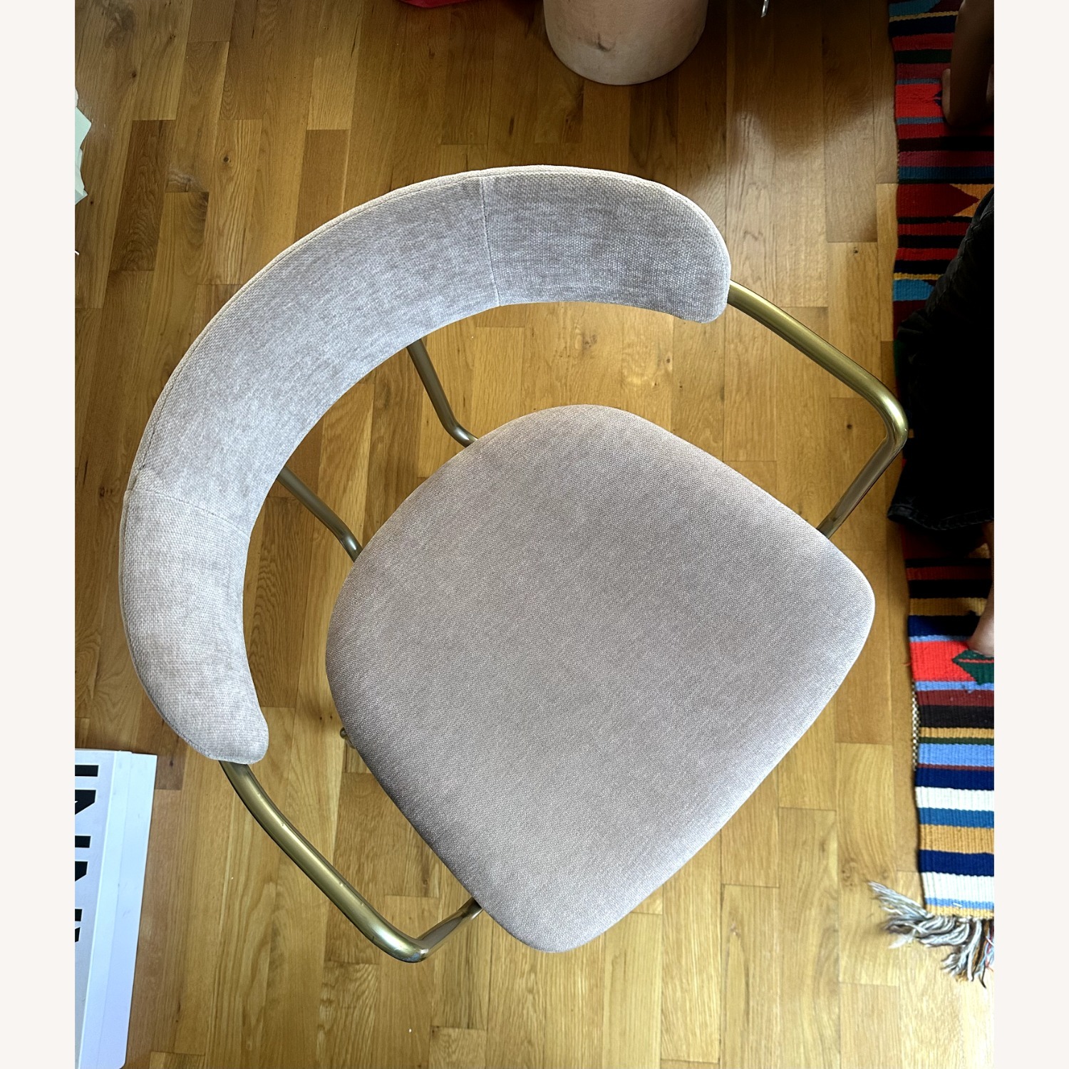 West Elm Lenox Blush Velvet Office Chair - image-2