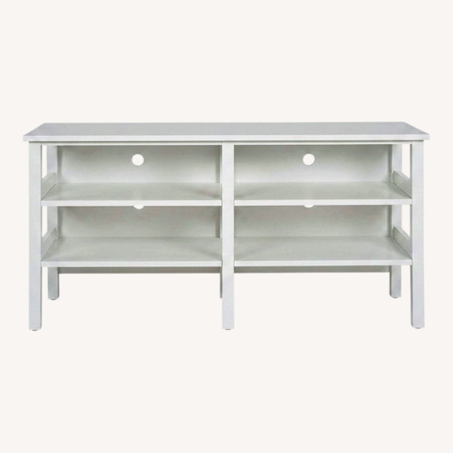 Used Container Store White Media Stand for sale on AptDeco