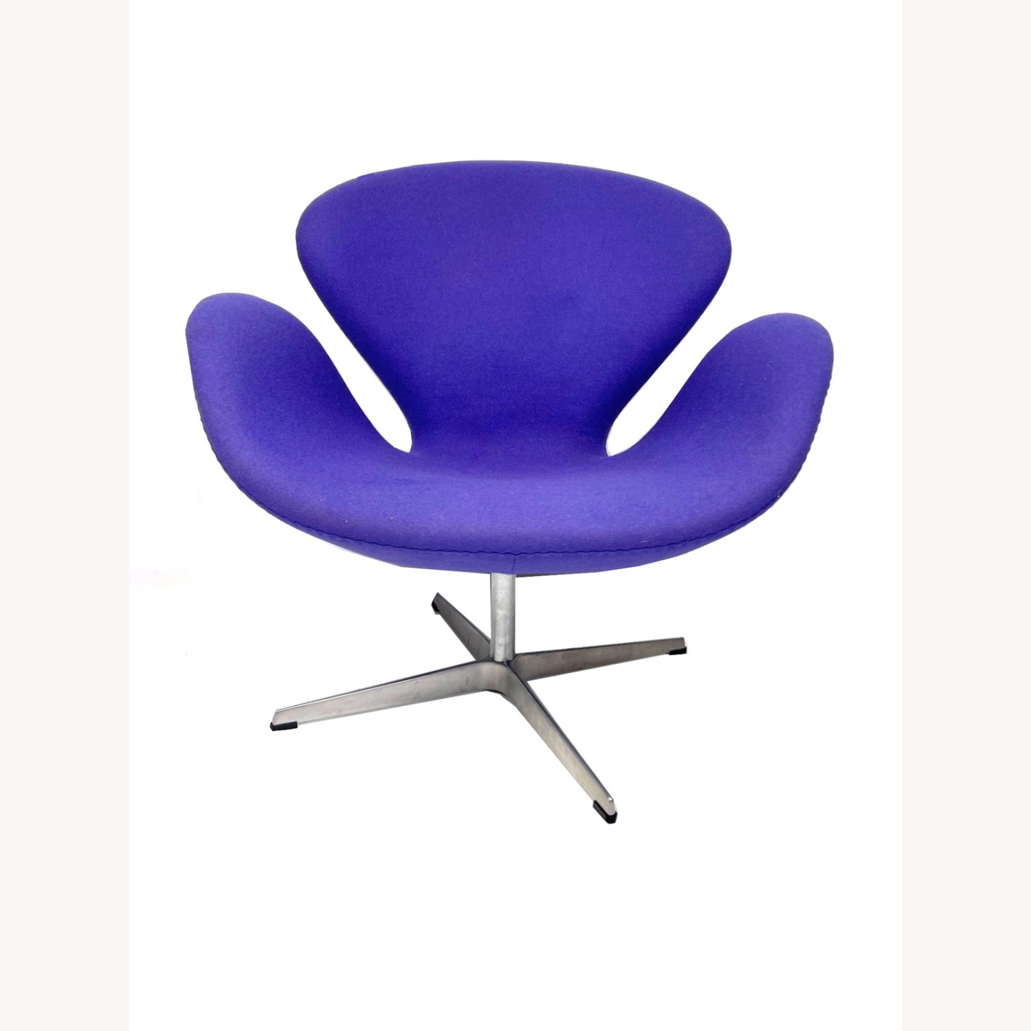 Arne Jacobsen Purple Wool Accent Chair - image-6