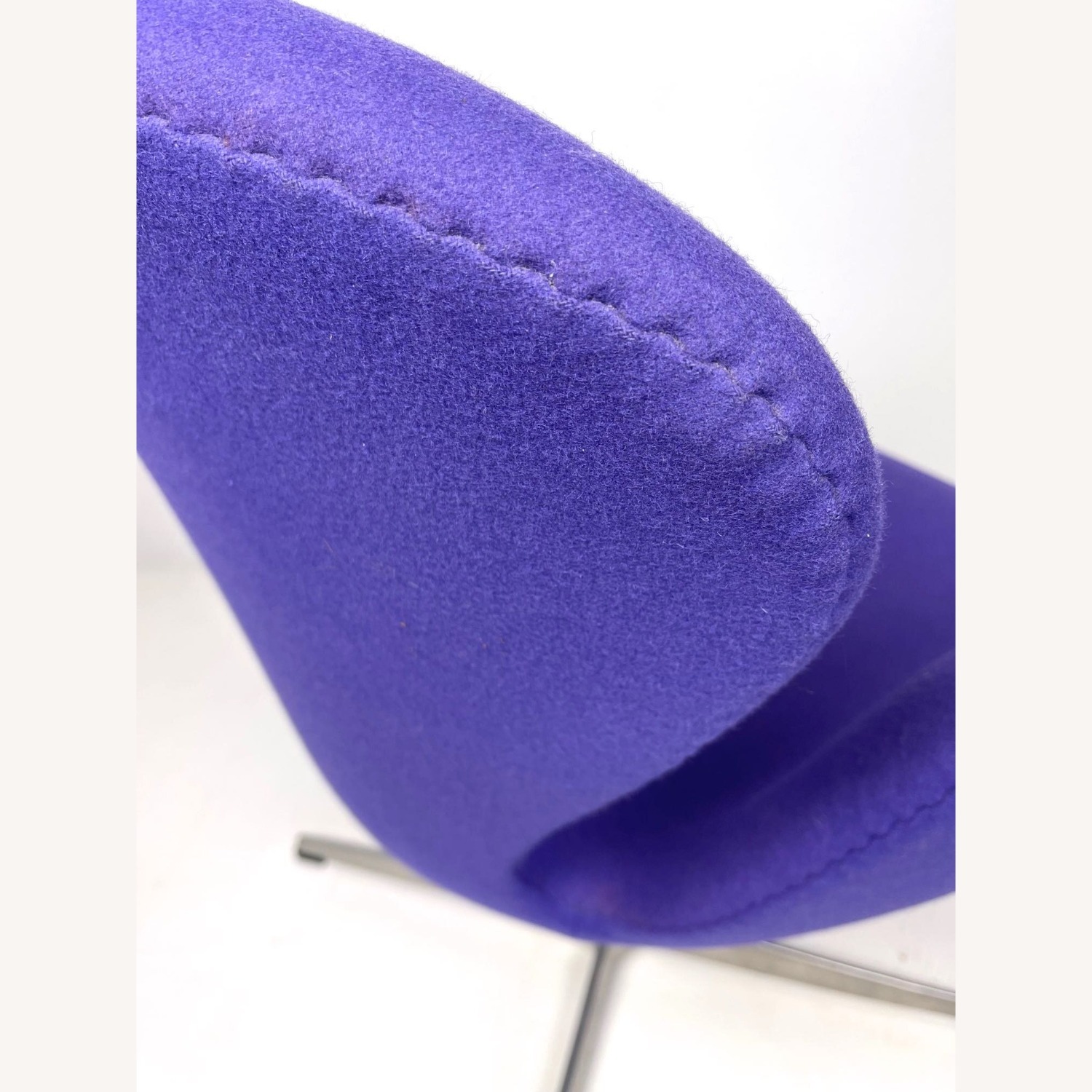 Arne Jacobsen Purple Wool Accent Chair - image-3