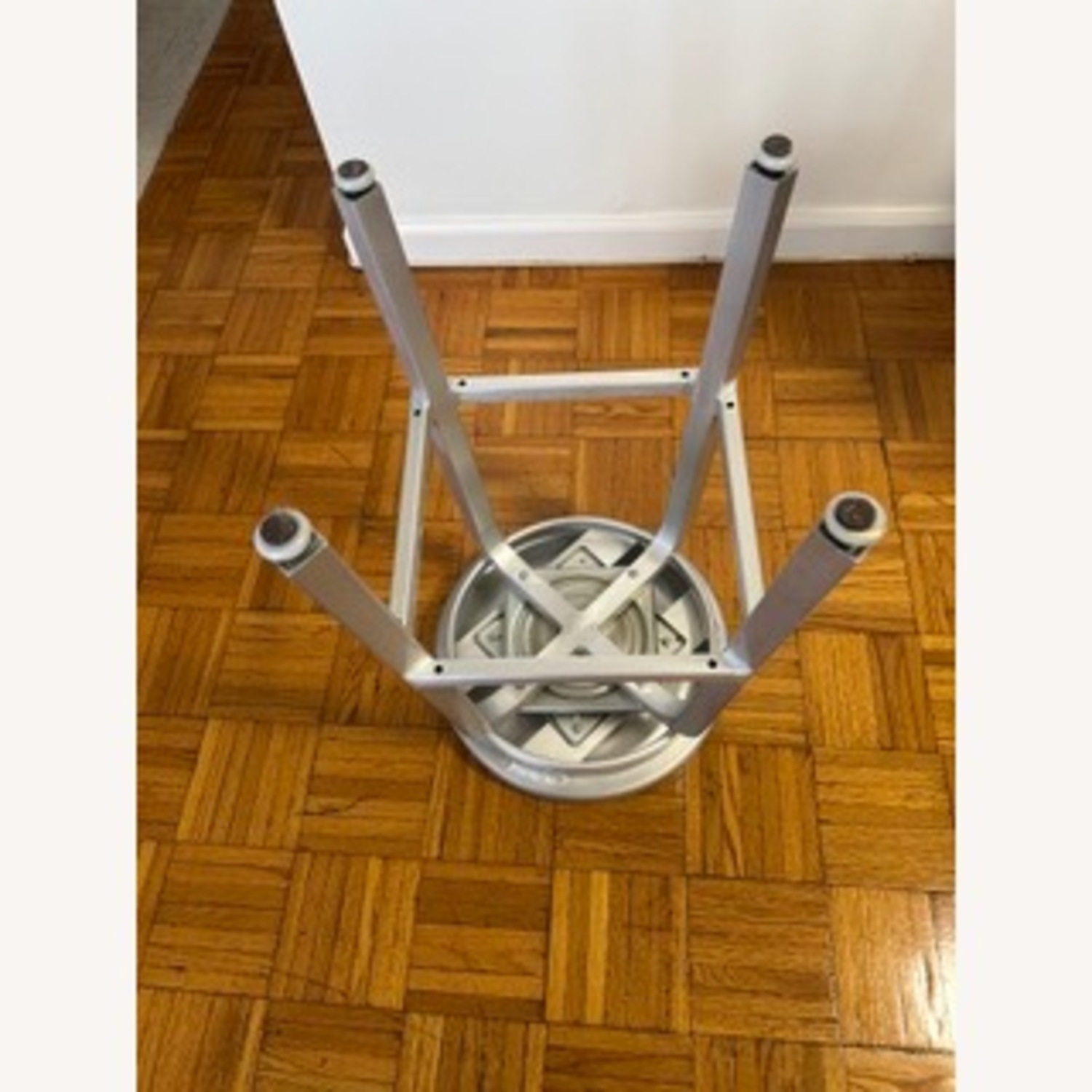 Crate & Barrel Brushed Aluminum Counter Stool - image-5