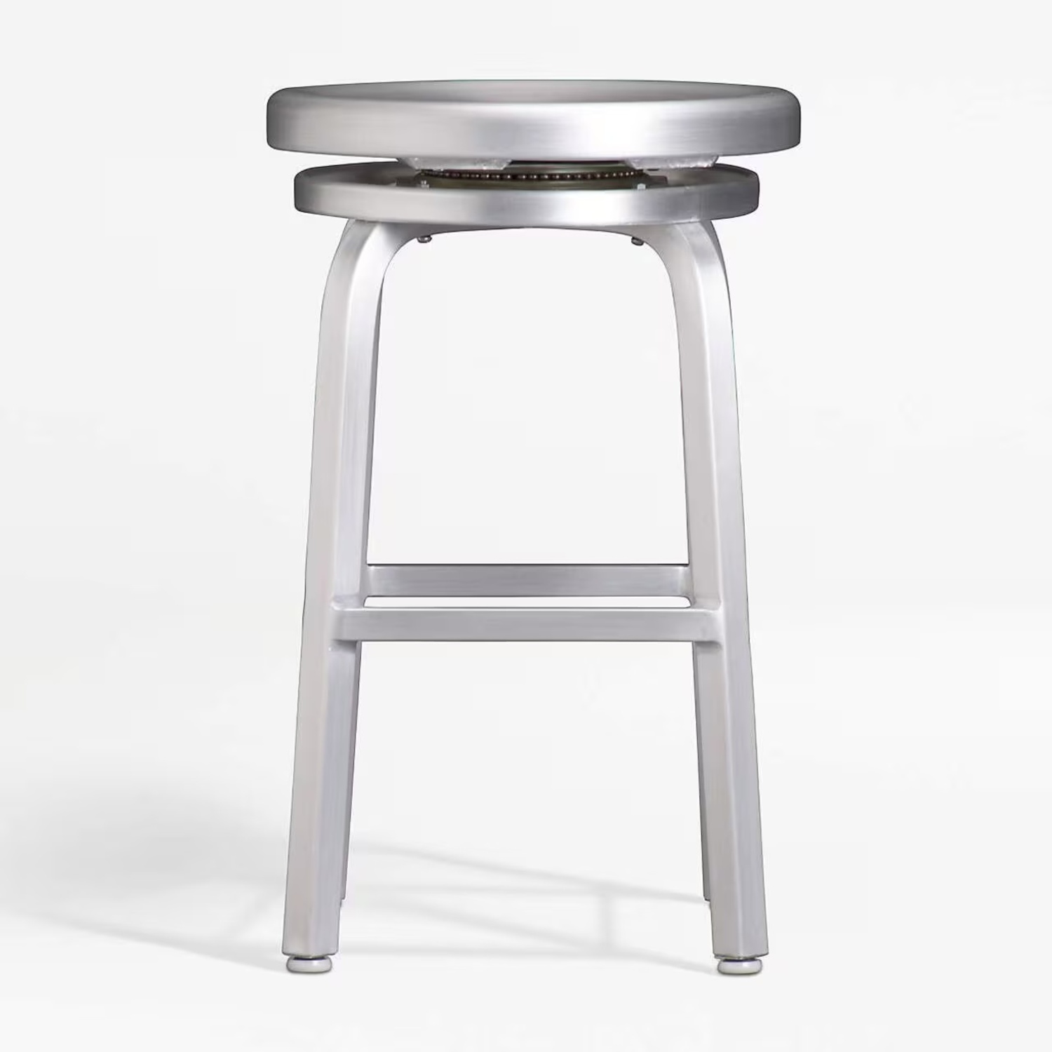 Crate & Barrel Brushed Aluminum Counter Stool - image-7