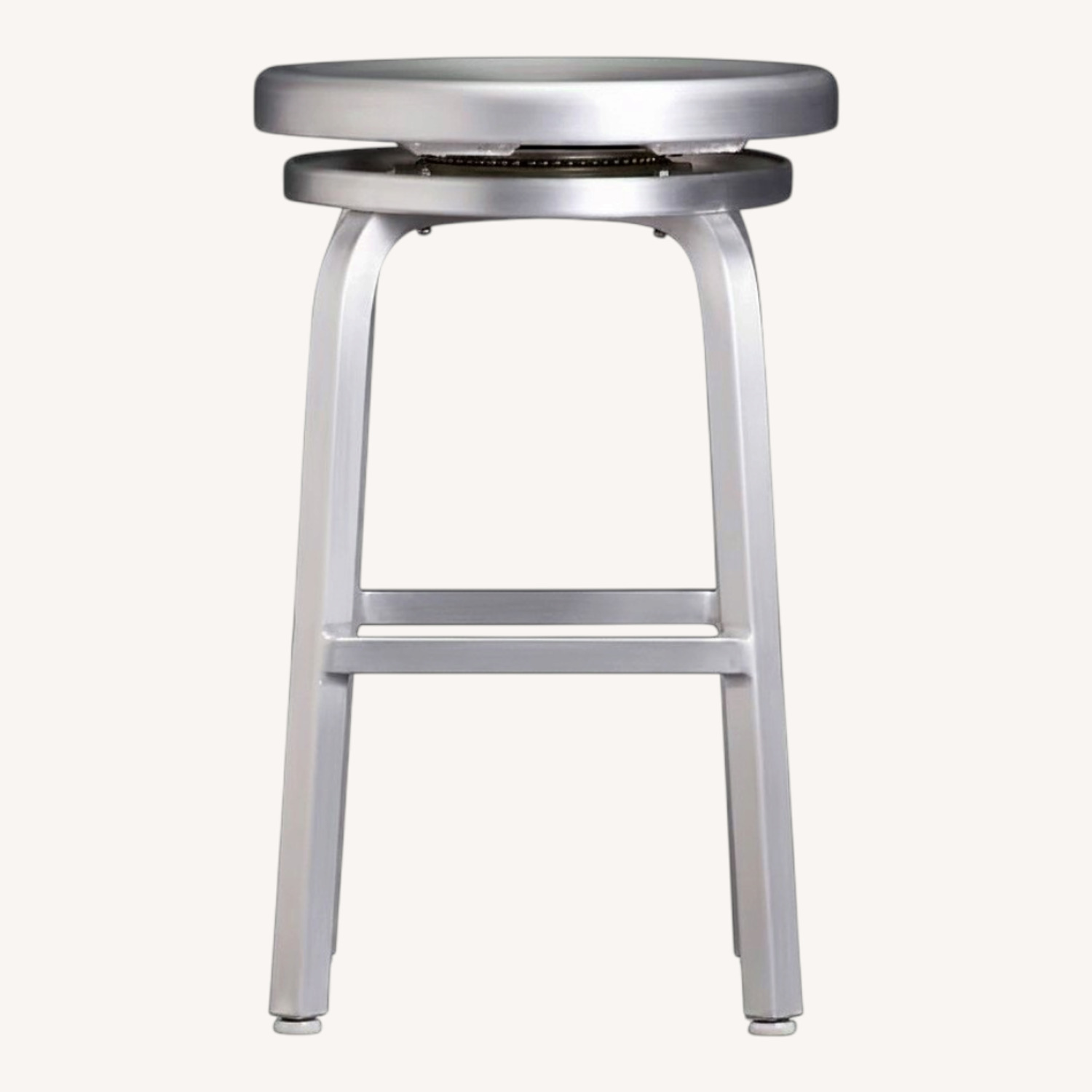 Crate & Barrel Brushed Aluminum Counter Stool - image-0