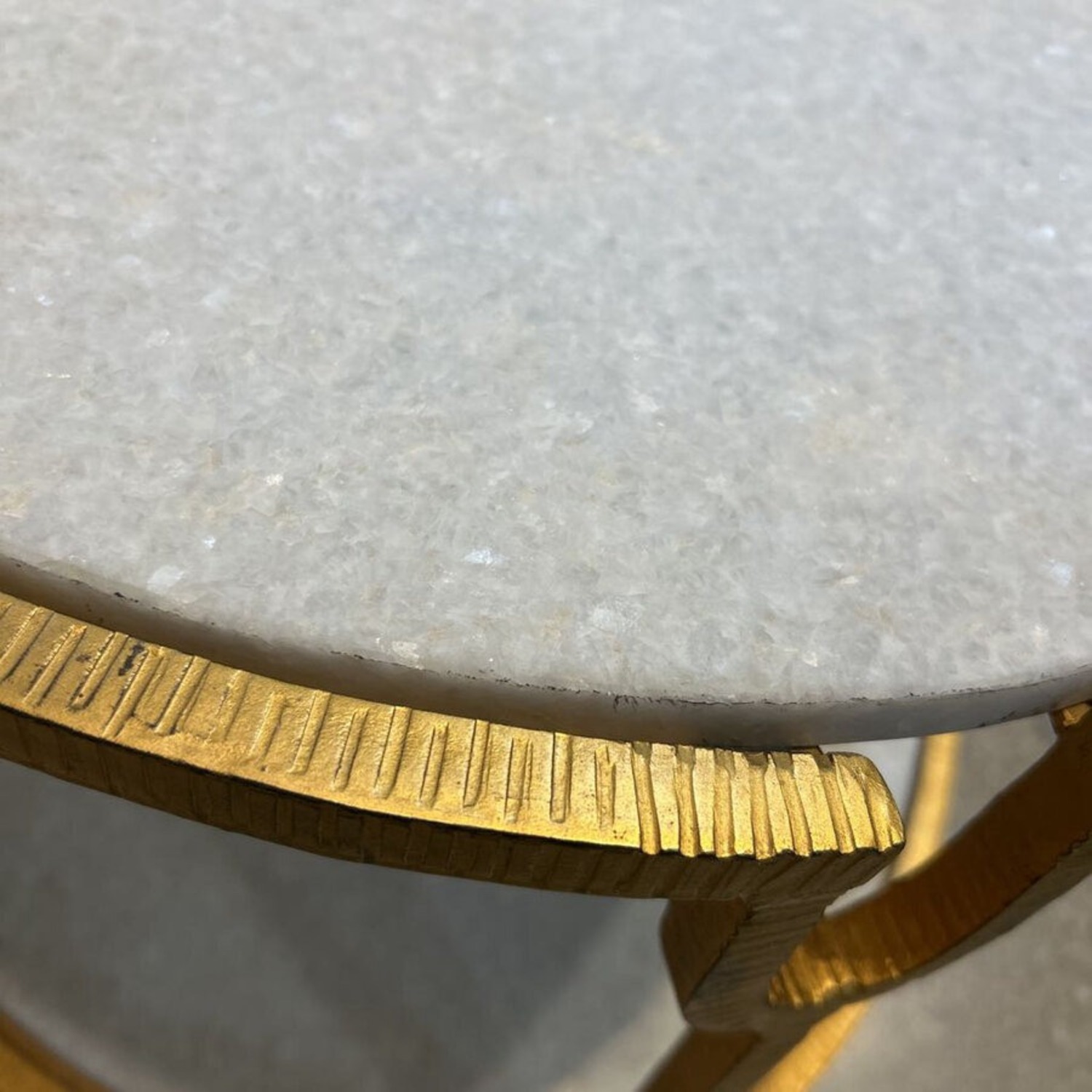 Olivia Oval Marble & Brass Coffee Table - image-2