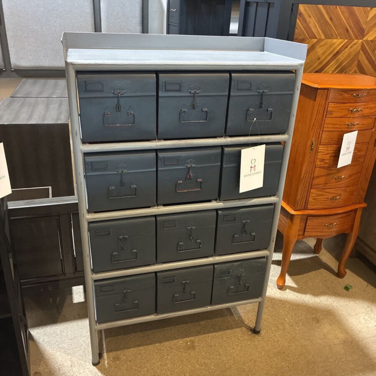 Large Industrial 12-Drawer Furniture - image-1