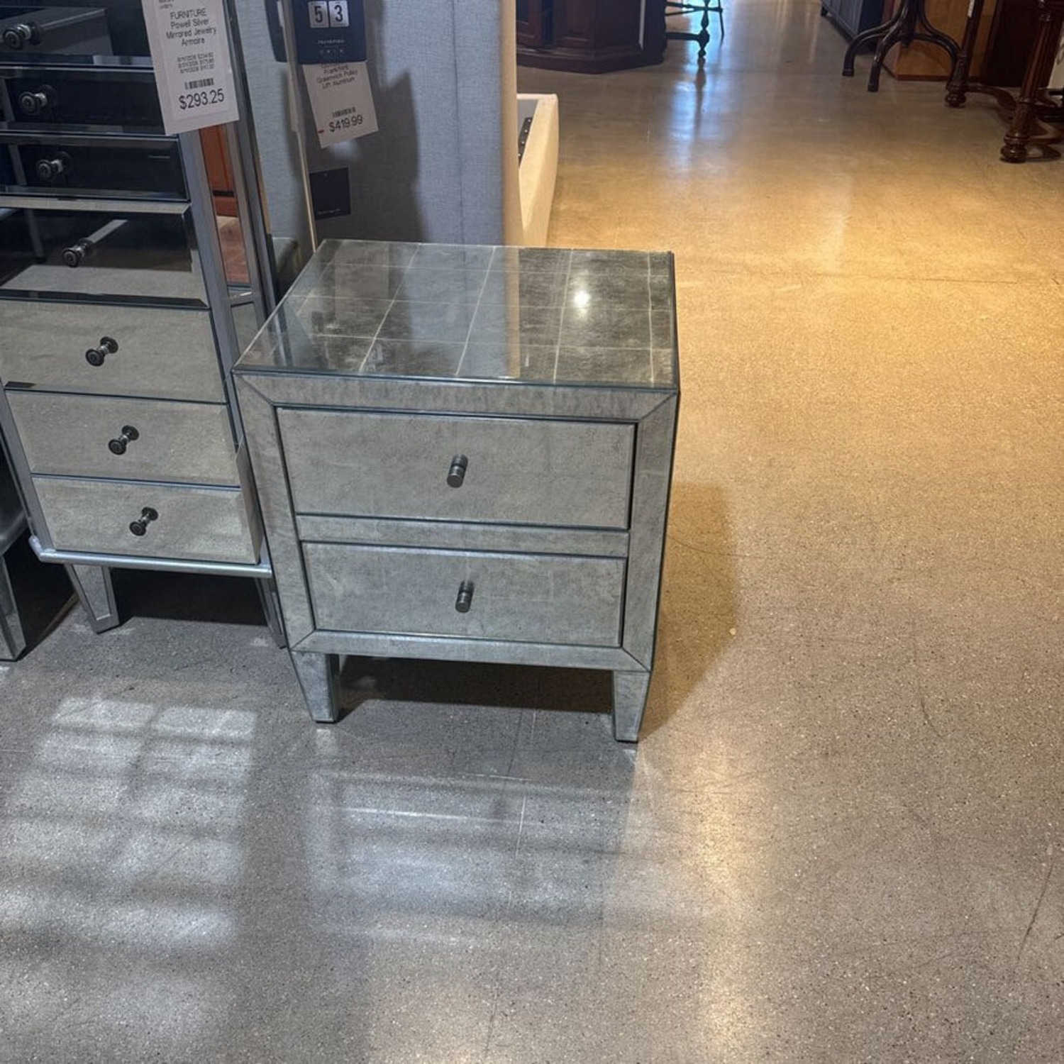 Beaumont Mirrored 2-Drawer Nightstand - image-2