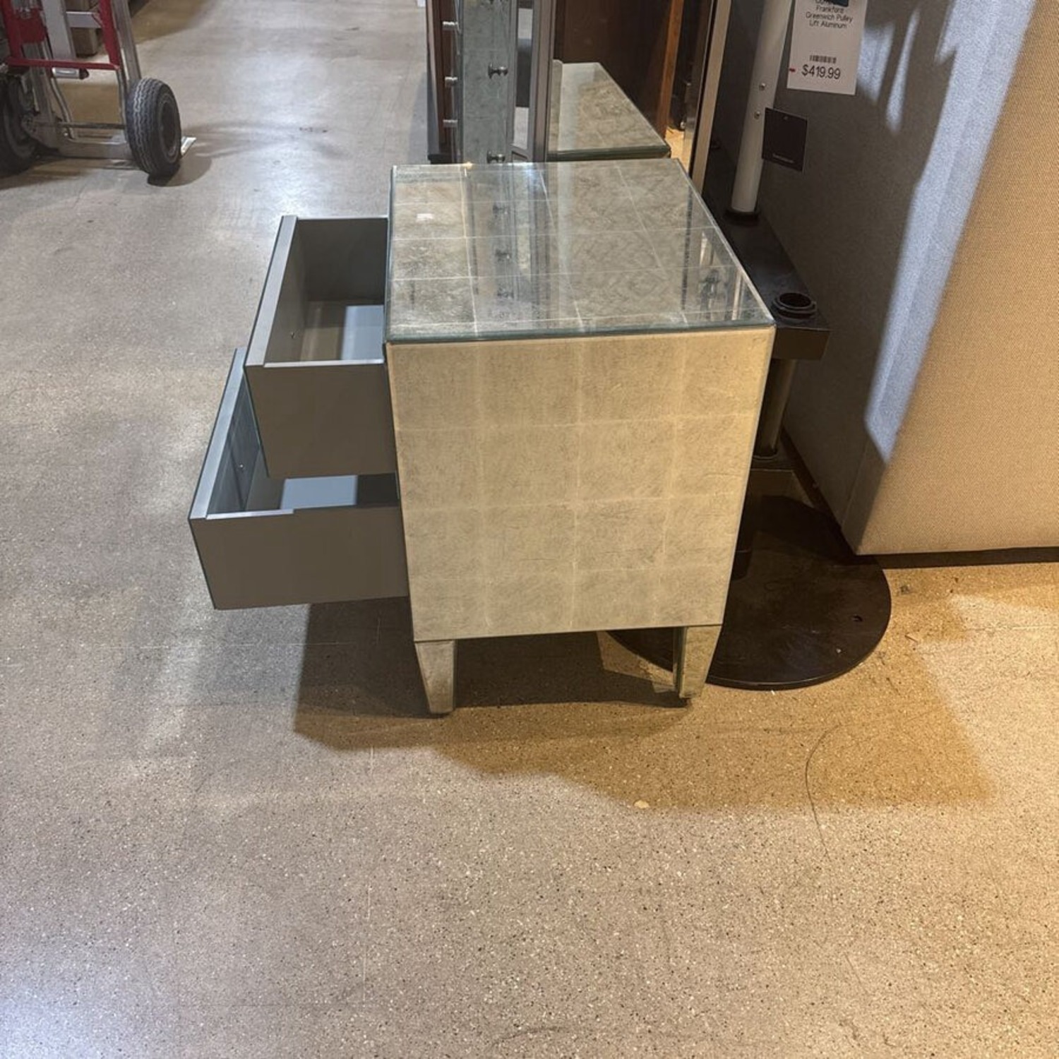 Beaumont Mirrored 2-Drawer Nightstand - image-4
