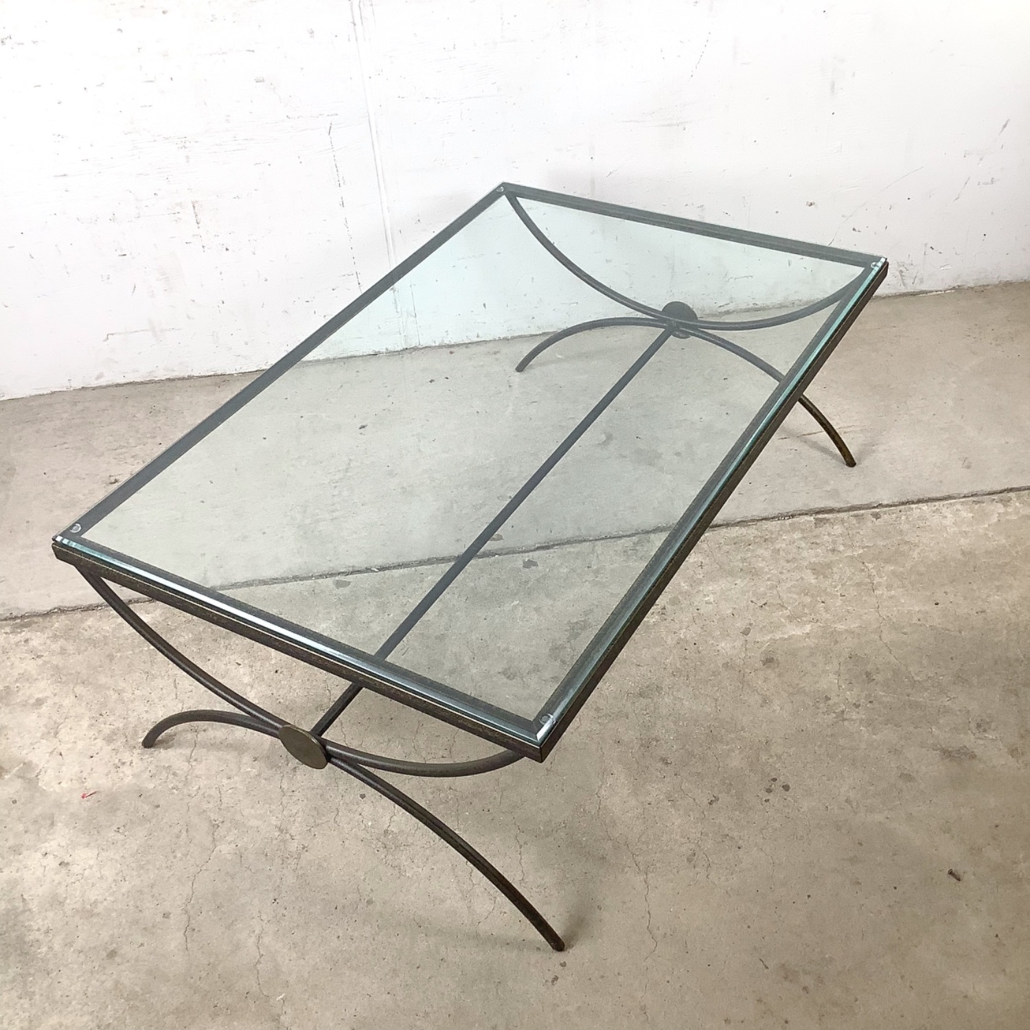 Modern Coffee Table with Sculptural Iron Base - image-4