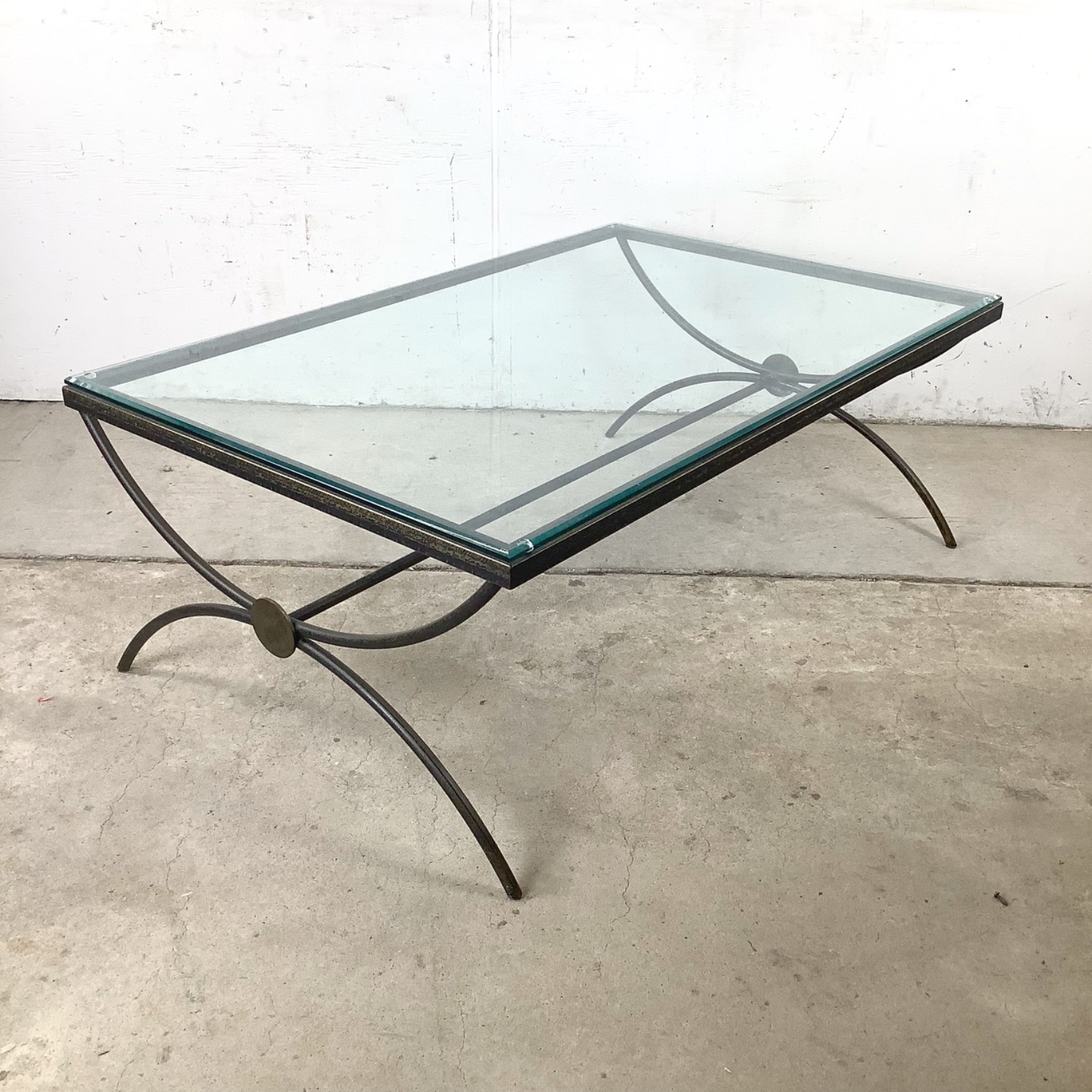Modern Coffee Table with Sculptural Iron Base - image-3