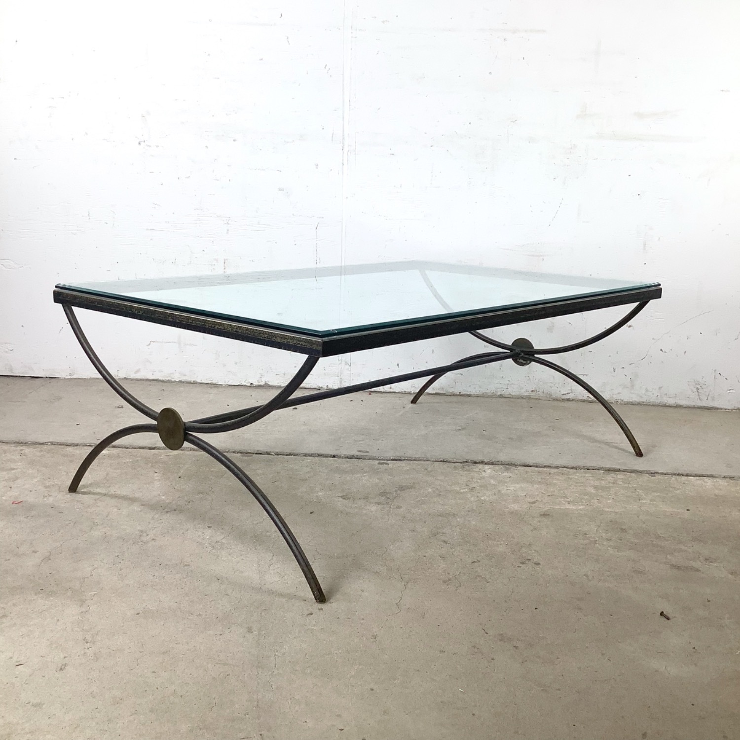 Modern Coffee Table with Sculptural Iron Base - image-5