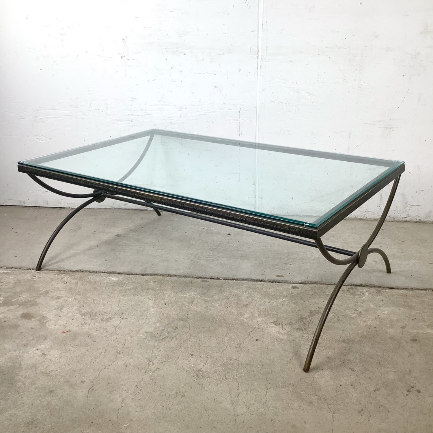 Modern Coffee Table with Sculptural Iron Base - image-7