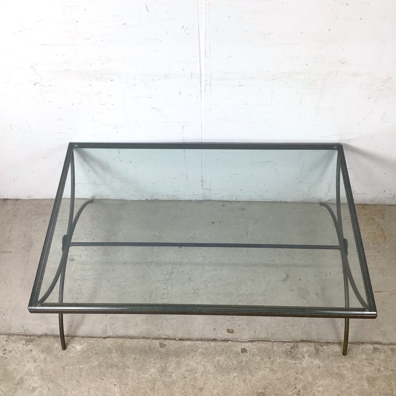 Modern Coffee Table with Sculptural Iron Base - image-14