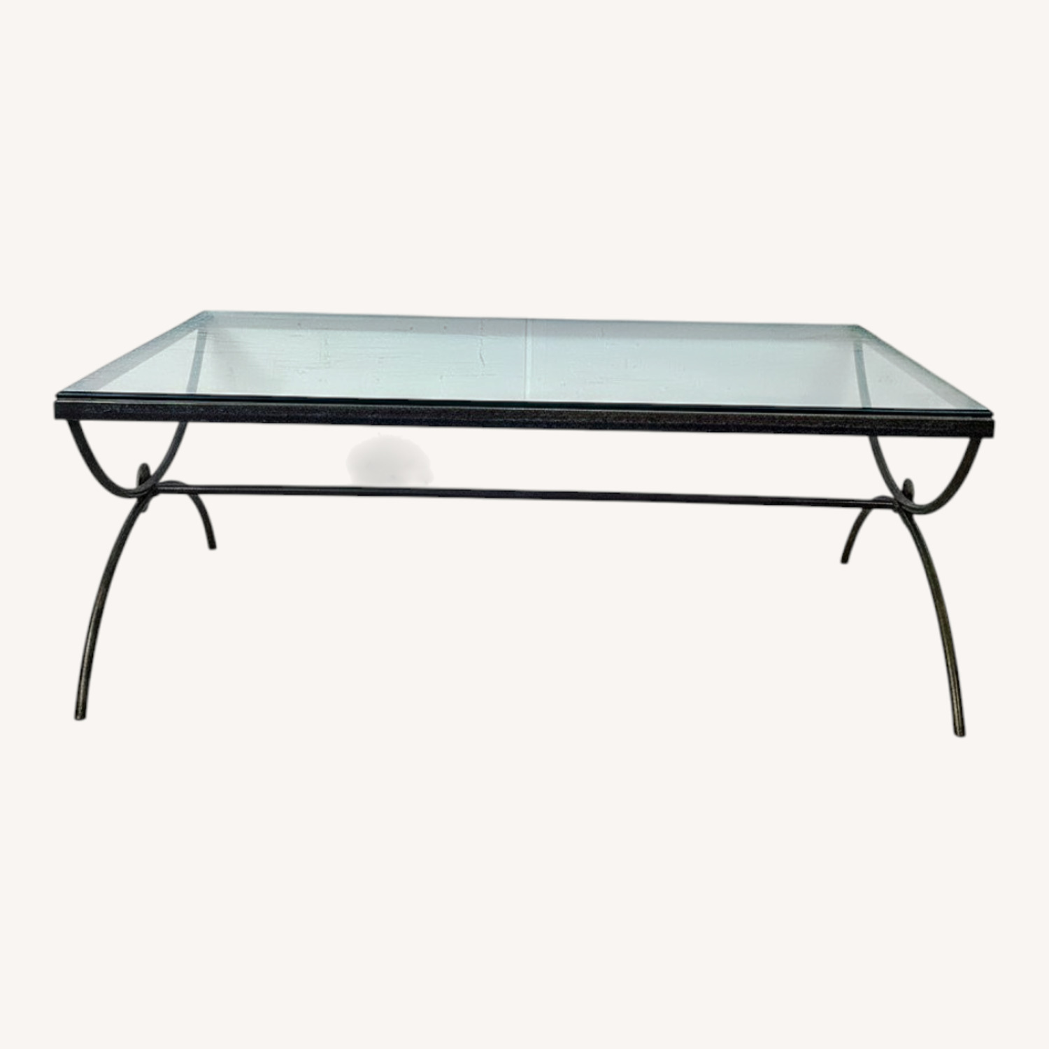 Modern Coffee Table with Sculptural Iron Base - image-0