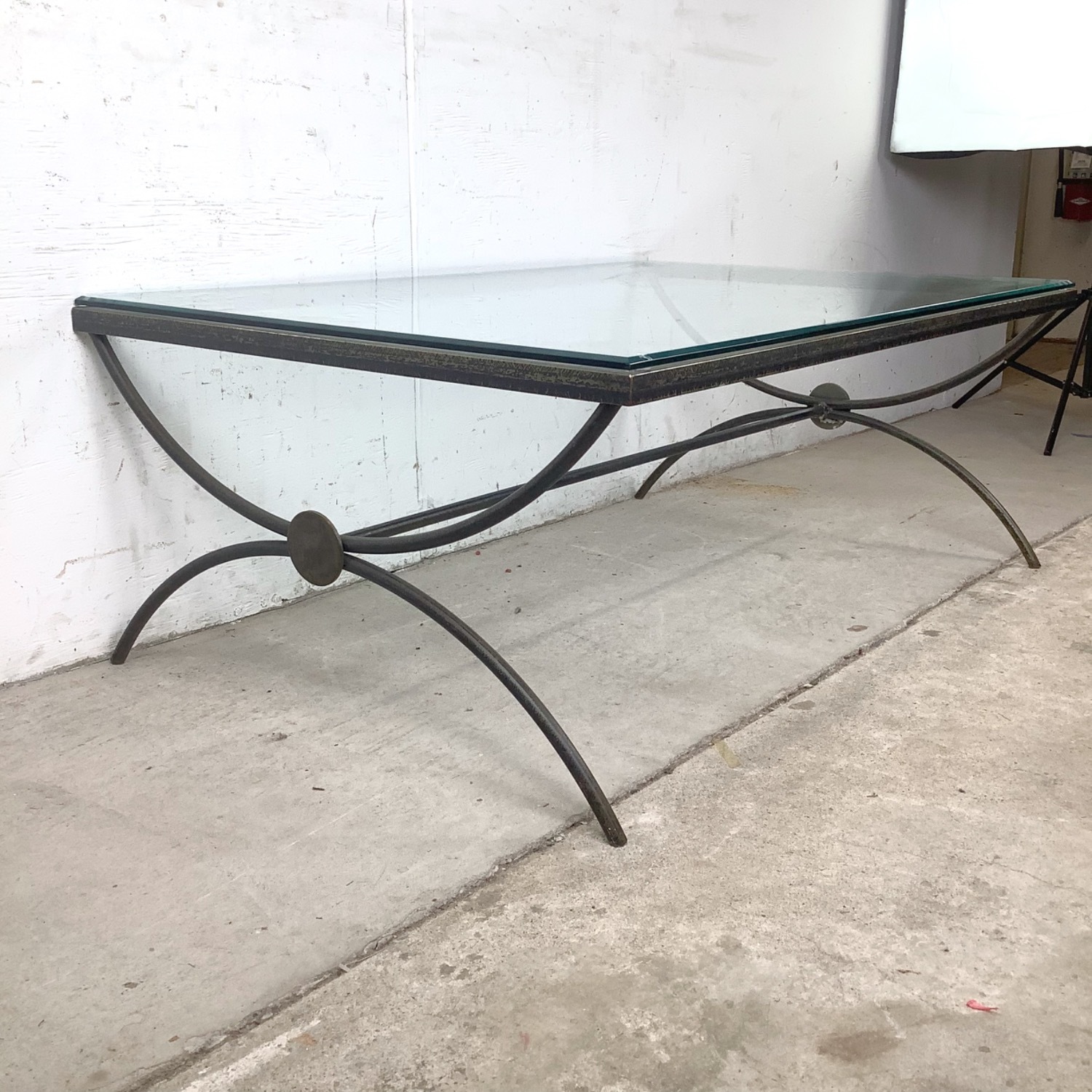 Modern Coffee Table with Sculptural Iron Base - image-11