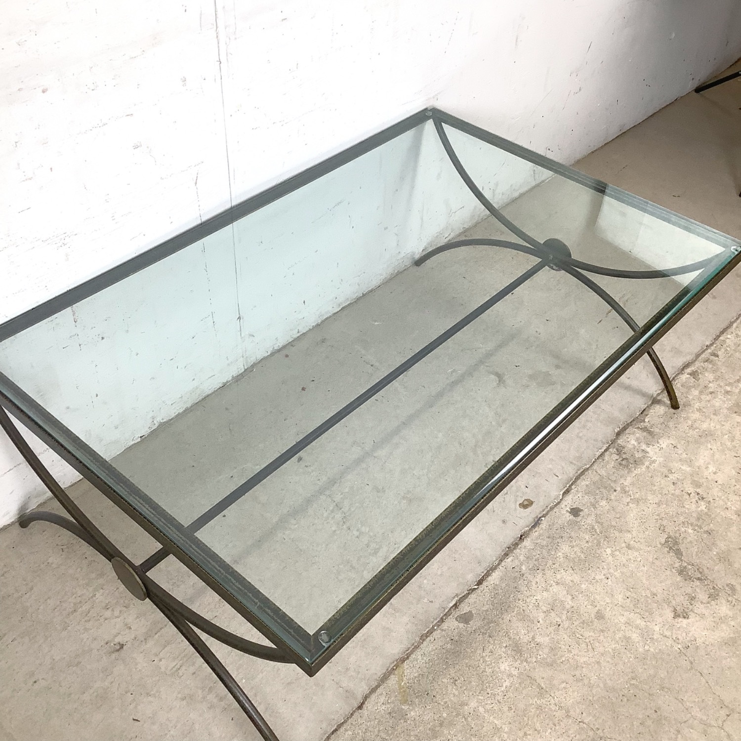 Modern Coffee Table with Sculptural Iron Base - image-9