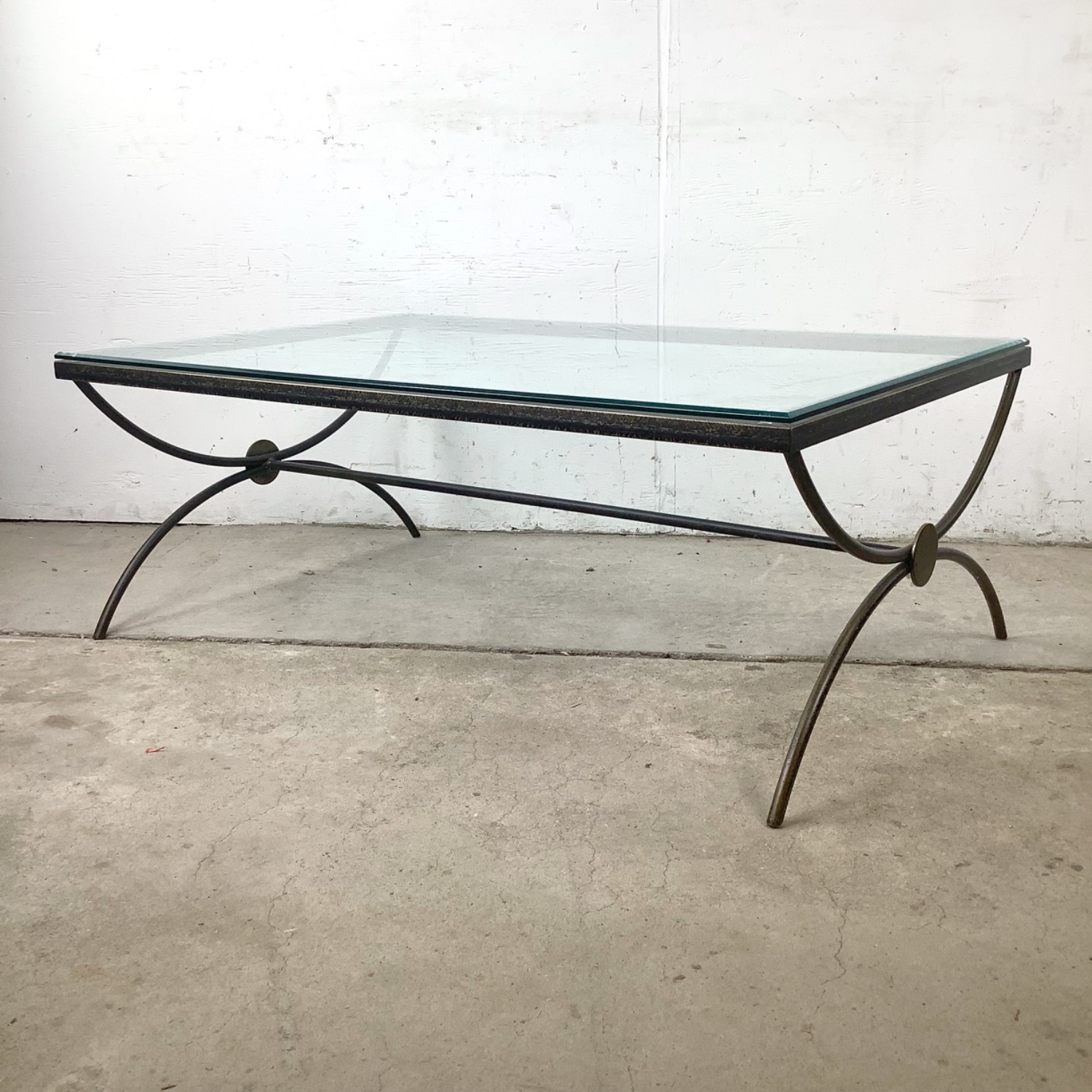 Modern Coffee Table with Sculptural Iron Base - image-2