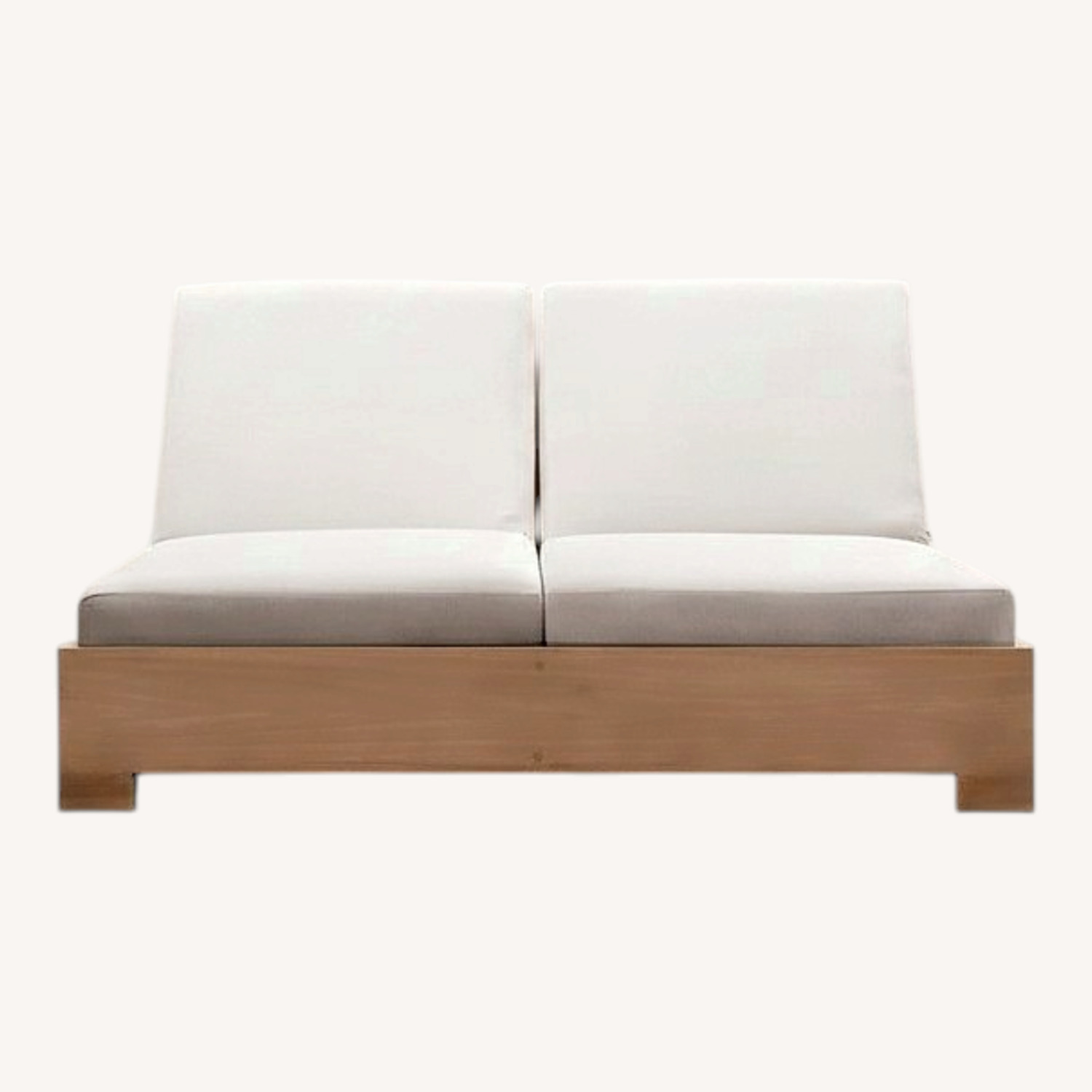 Restoration Hardware Belvedere Double Chaise Lounge Weathered Teak - image-0