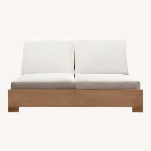 Used Restoration Hardware Belvedere Double Chaise Lounge Weathered Teak for sale on AptDeco
