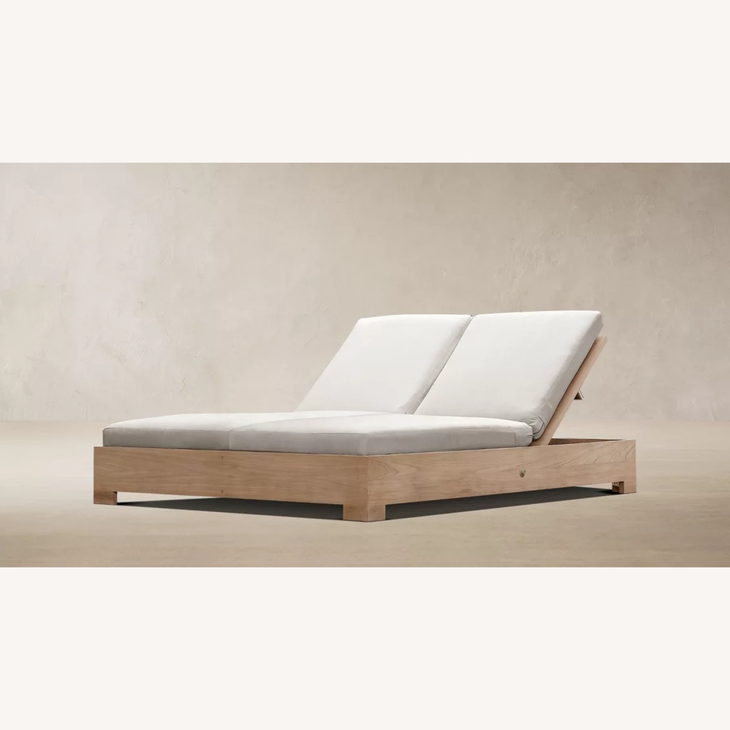 Restoration Hardware Belvedere Double Chaise Lounge Weathered Teak - image-19