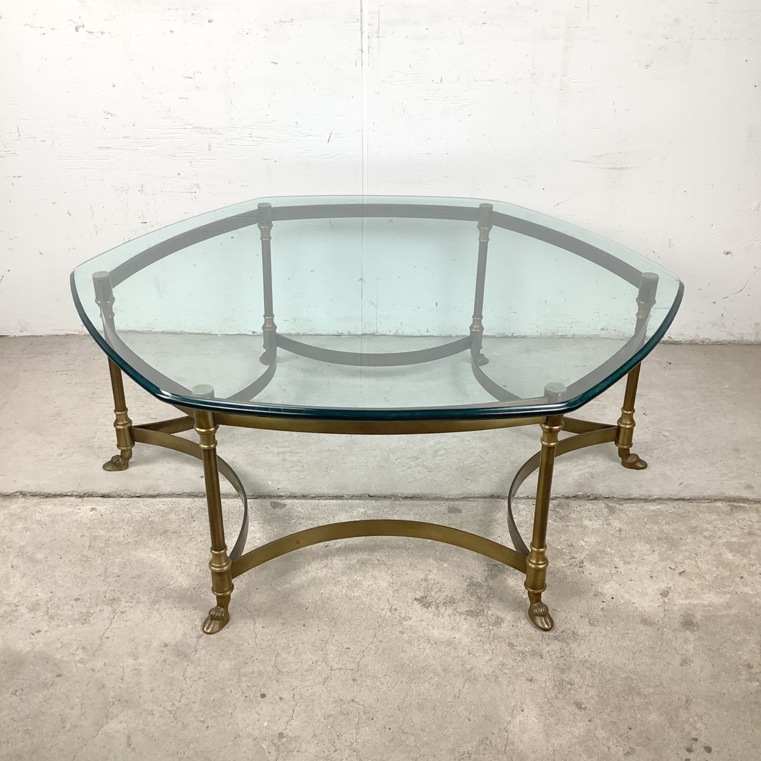 Vintage Brass Coffee Table after La Barge - image-3