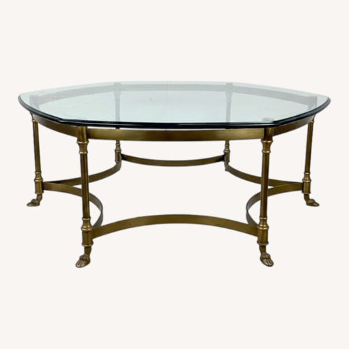 Used Vintage Brass Coffee Table after La Barge for sale on AptDeco