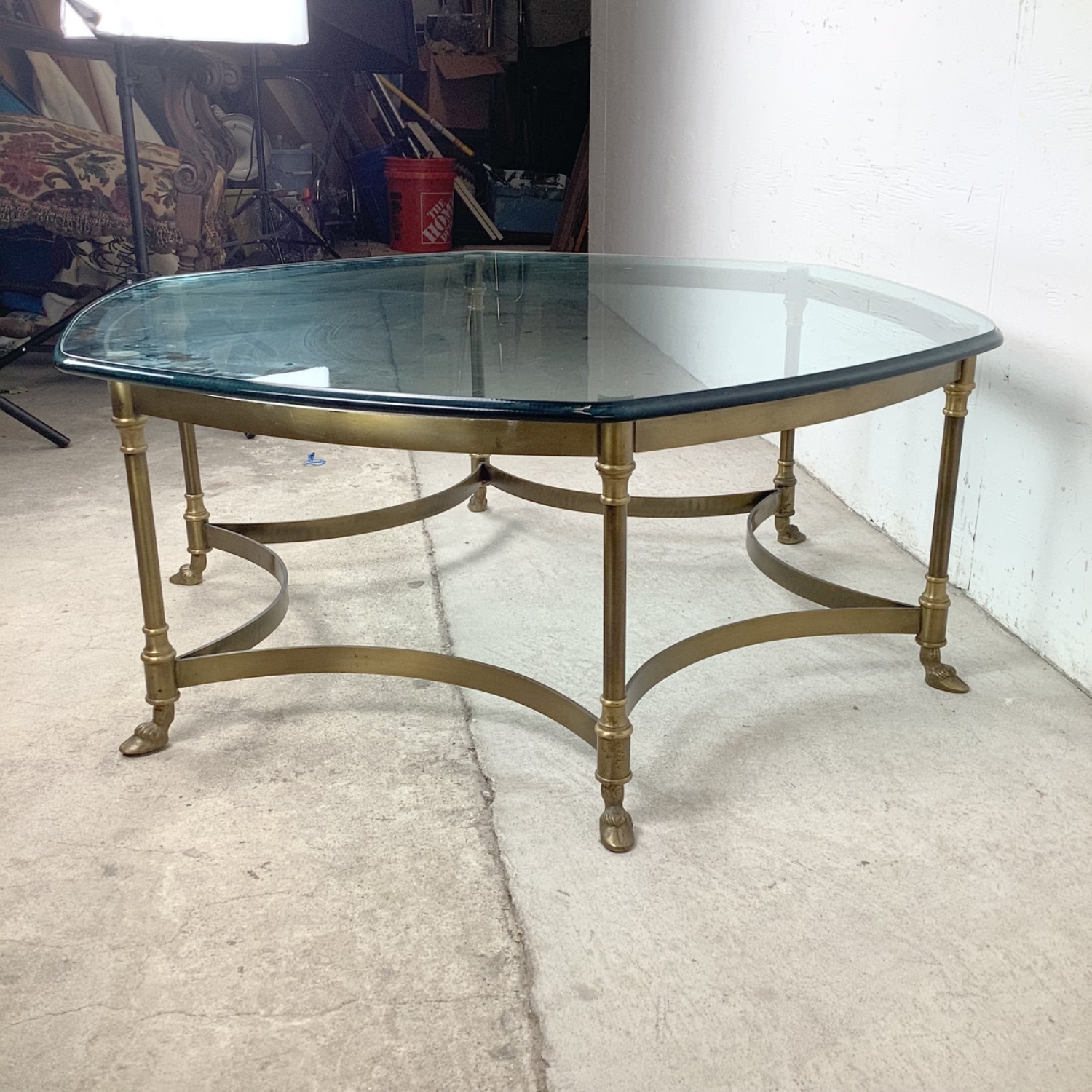 Vintage Brass Coffee Table after La Barge - image-10