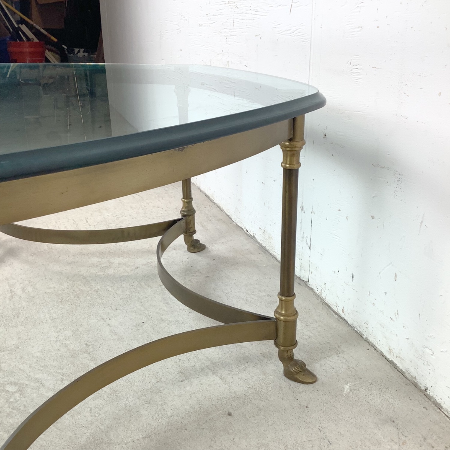 Vintage Brass Coffee Table after La Barge - image-11