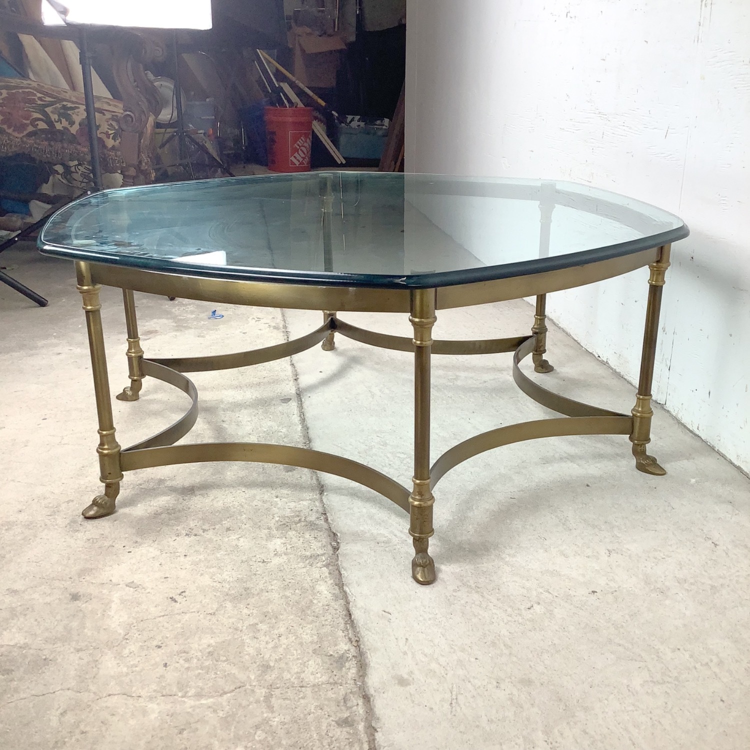 Vintage Brass Coffee Table after La Barge - image-7