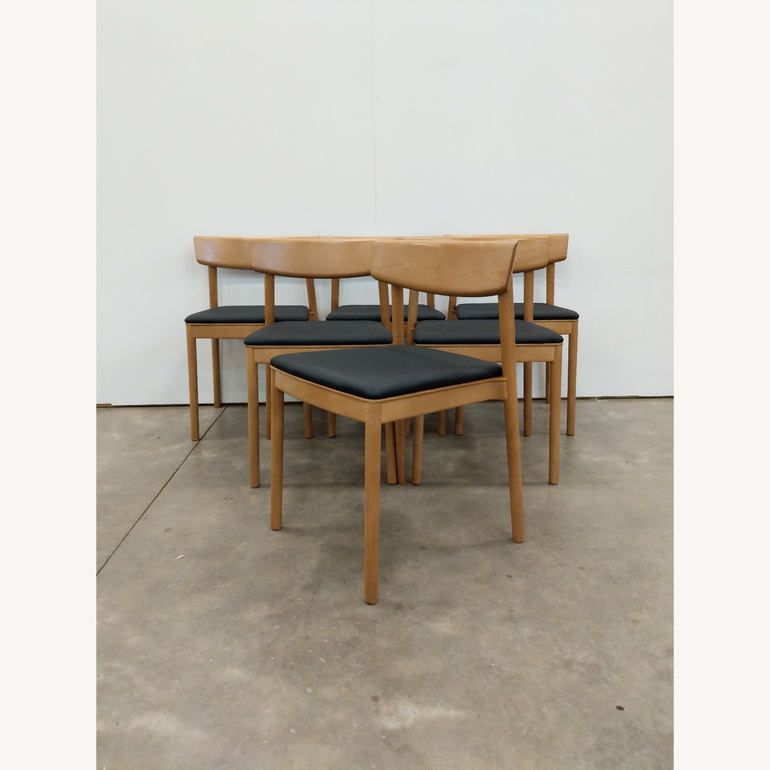 Set of 6 Beech Dining Chairs by Andreu World - image-1