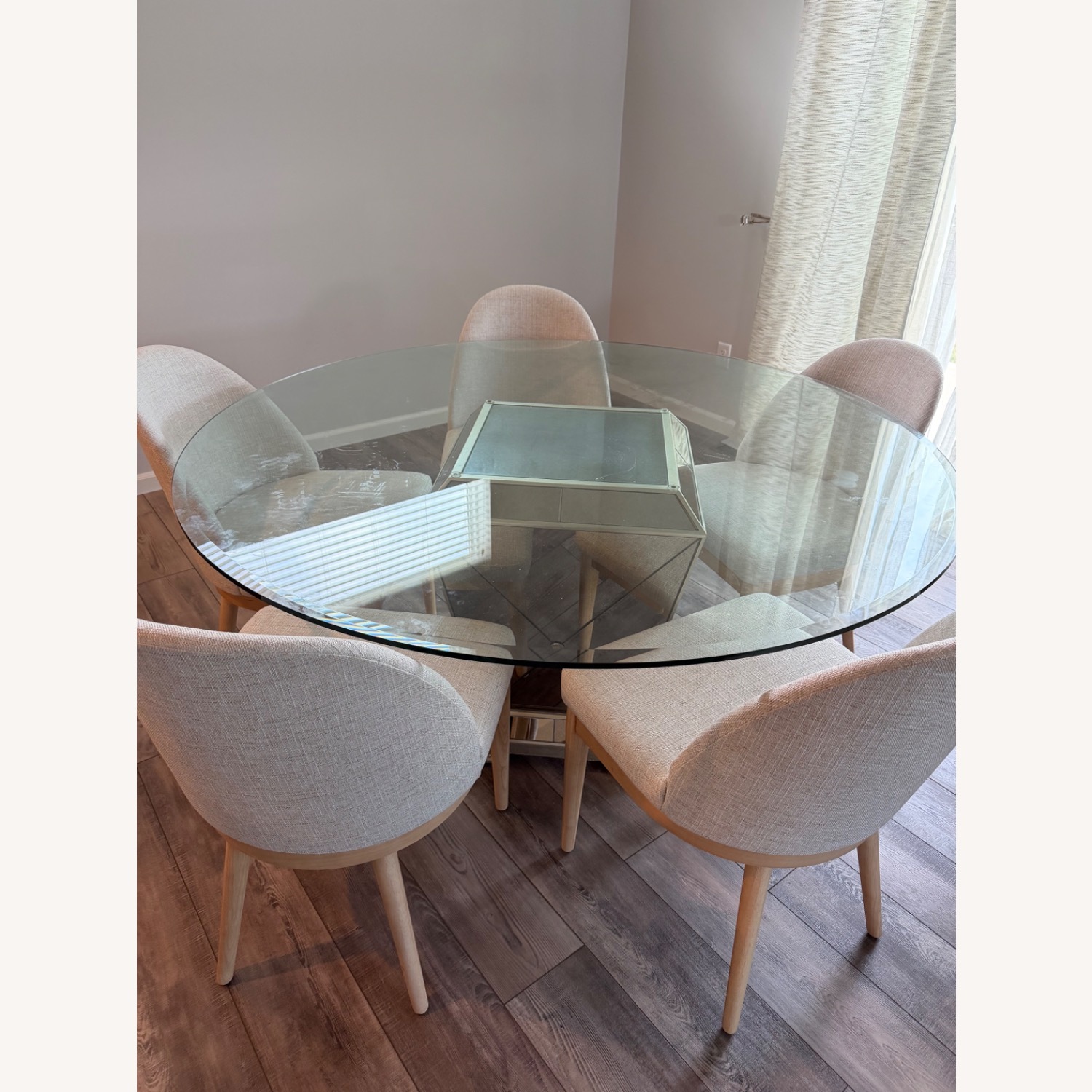Seaford Round Glass Dining Table - image-1