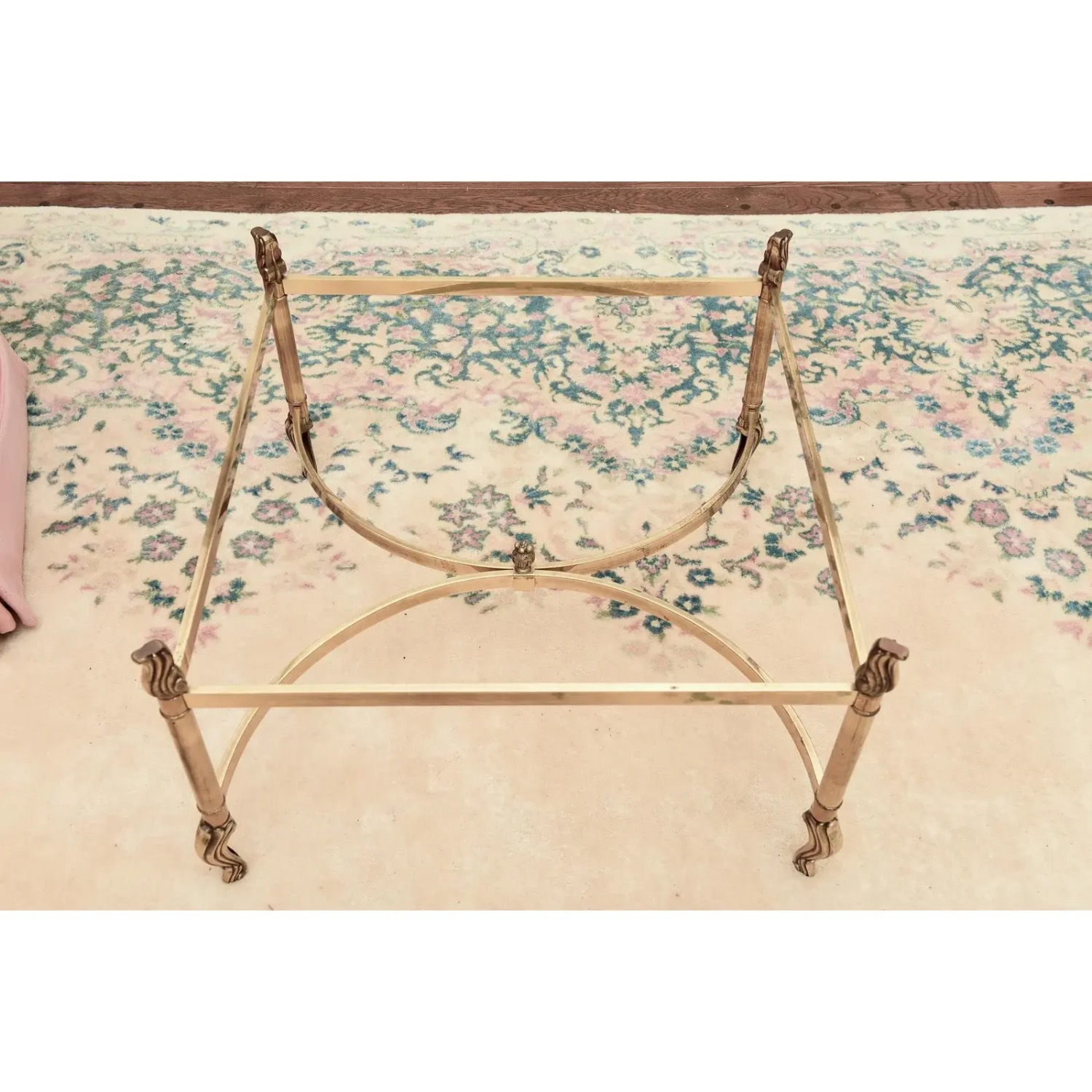 Mid Century Regency Beveled Glass Coffee Table - image-4