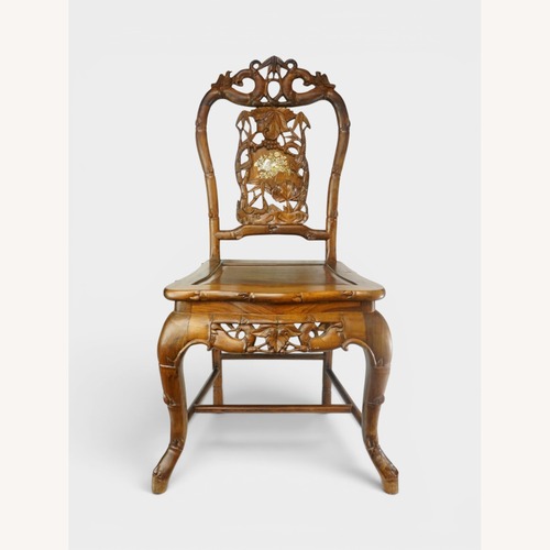 Used Chinese Hardwood Chair with Inlaid Mother of Pearl for sale on AptDeco