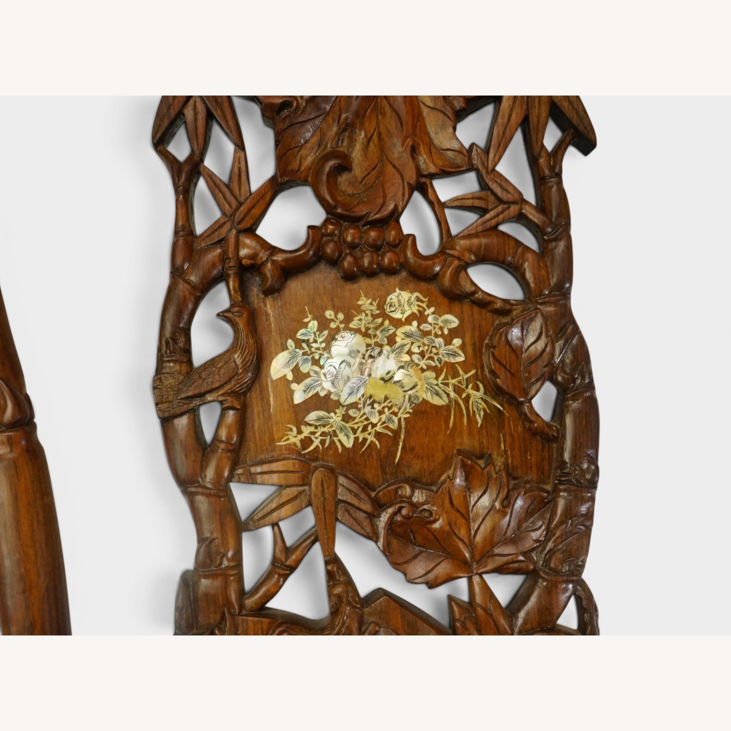 Chinese Hardwood Chair with Inlaid Mother of Pearl - image-5