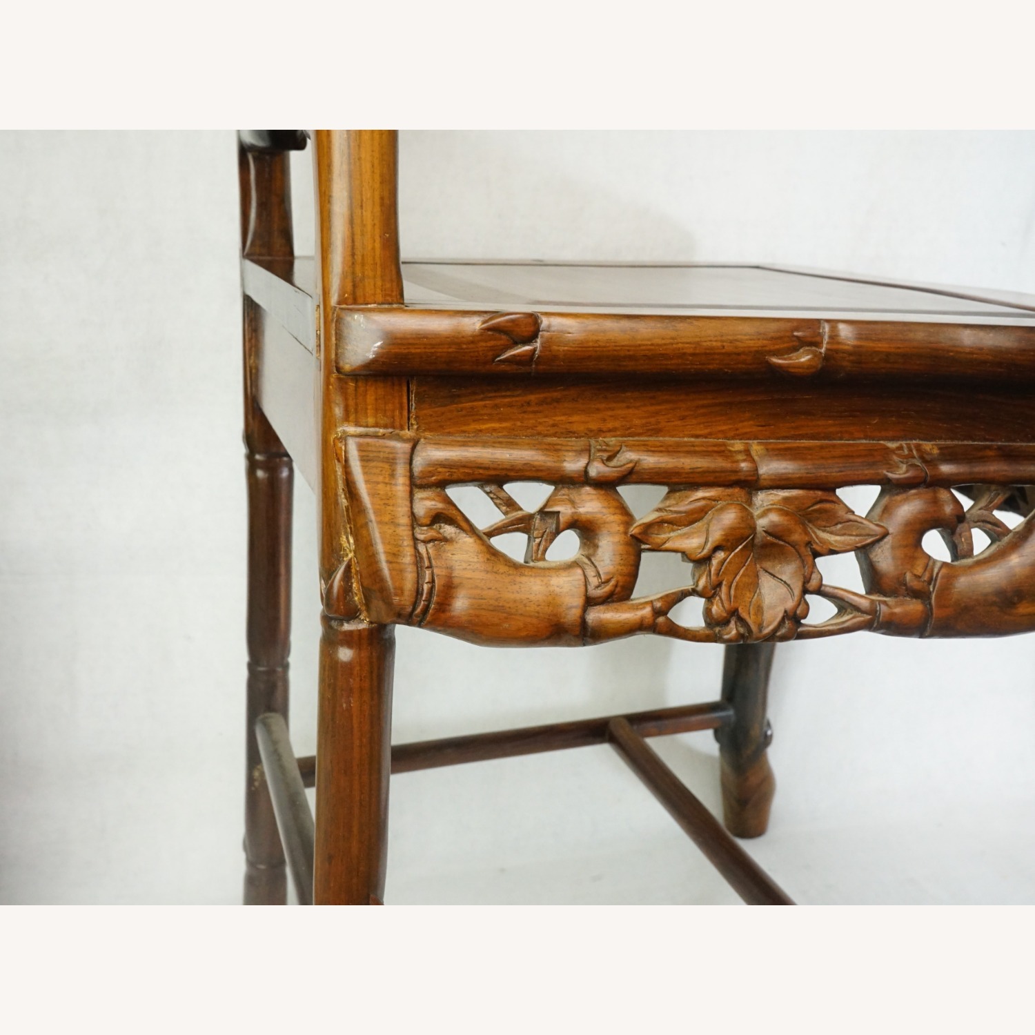 Chinese Hardwood Chair with Inlaid Mother of Pearl - image-7