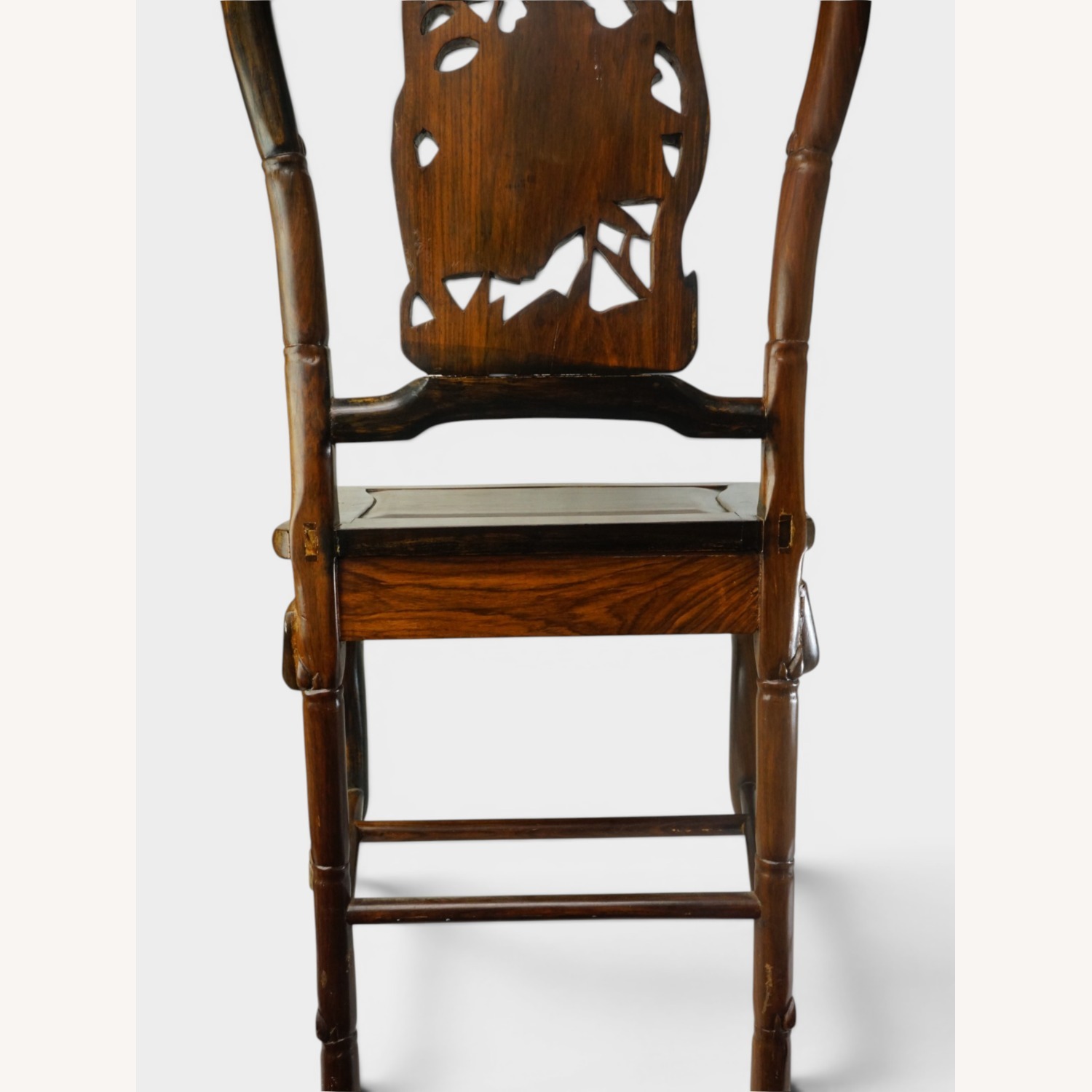 Chinese Hardwood Chair with Inlaid Mother of Pearl - image-4