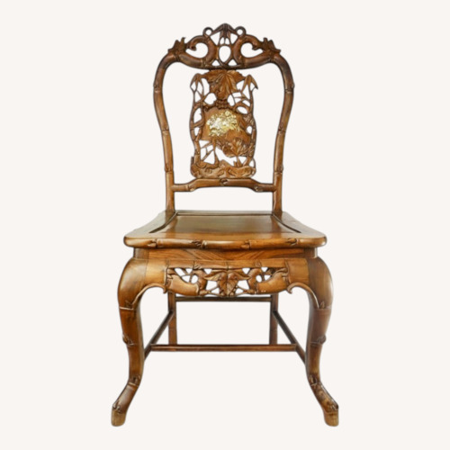 Used Chinese Hardwood Chair with Inlaid Mother of Pearl for sale on AptDeco