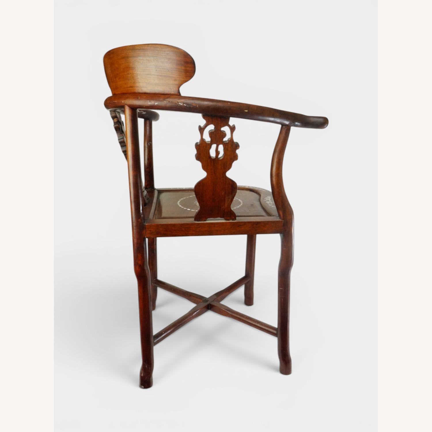 Chinese Rosewood Chair with Inlaid Mother of Pearl - image-3