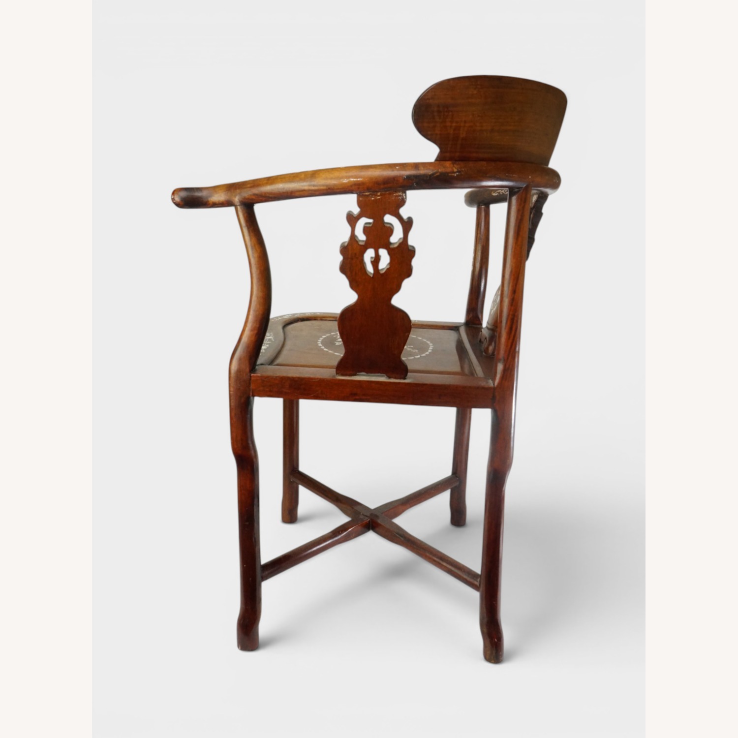 Chinese Rosewood Chair with Inlaid Mother of Pearl - image-10