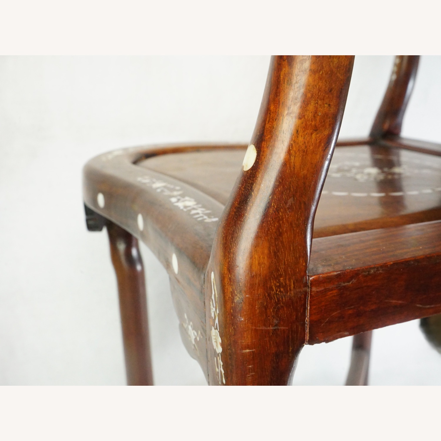 Chinese Rosewood Chair with Inlaid Mother of Pearl - image-9